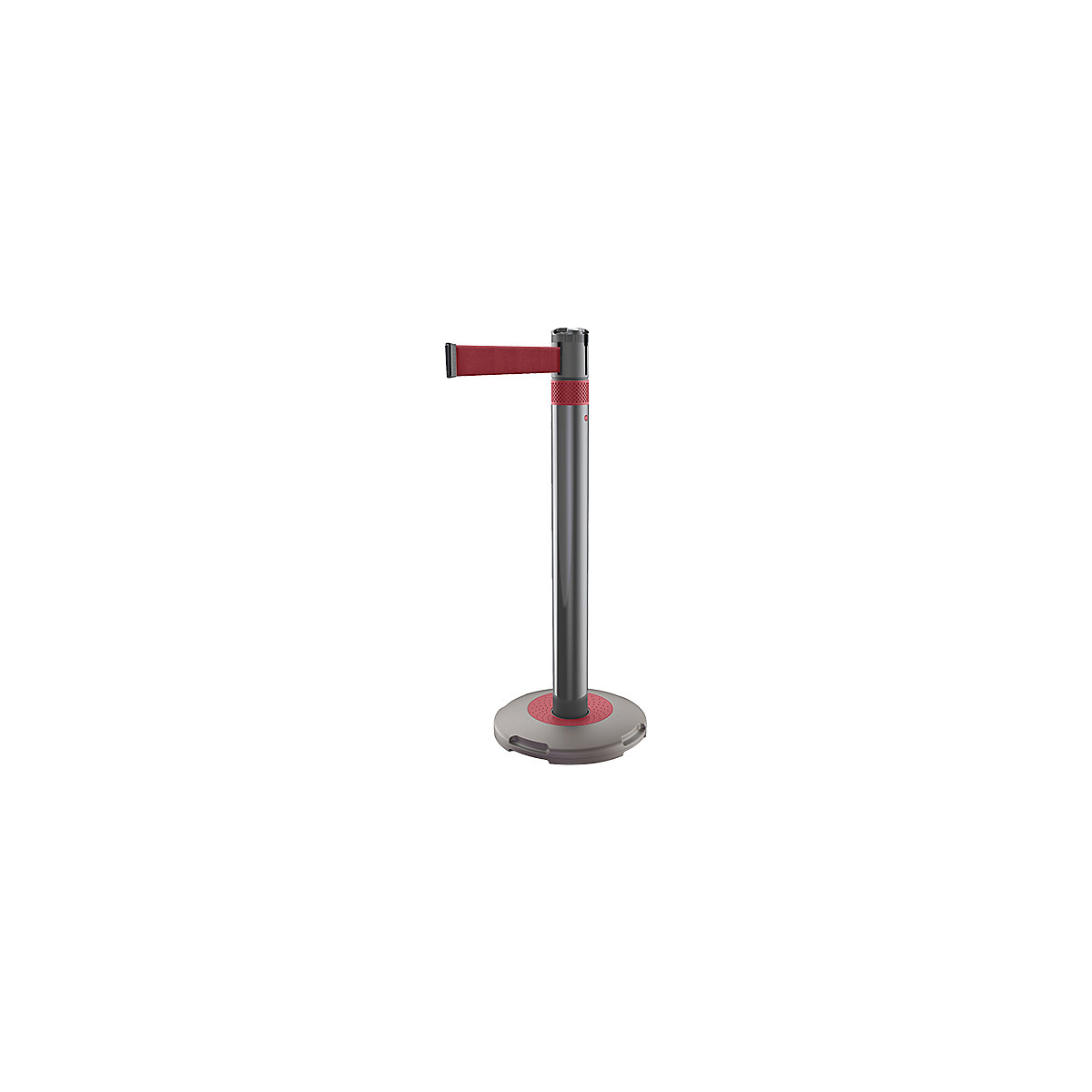 Skipper Safety Barriers | Skipper Q Post & Base System, Skipper Safety Barriers | Skipper Q Post & Base System, Red & Red Queue Management Post And Base System With Solid Red Webbing-2