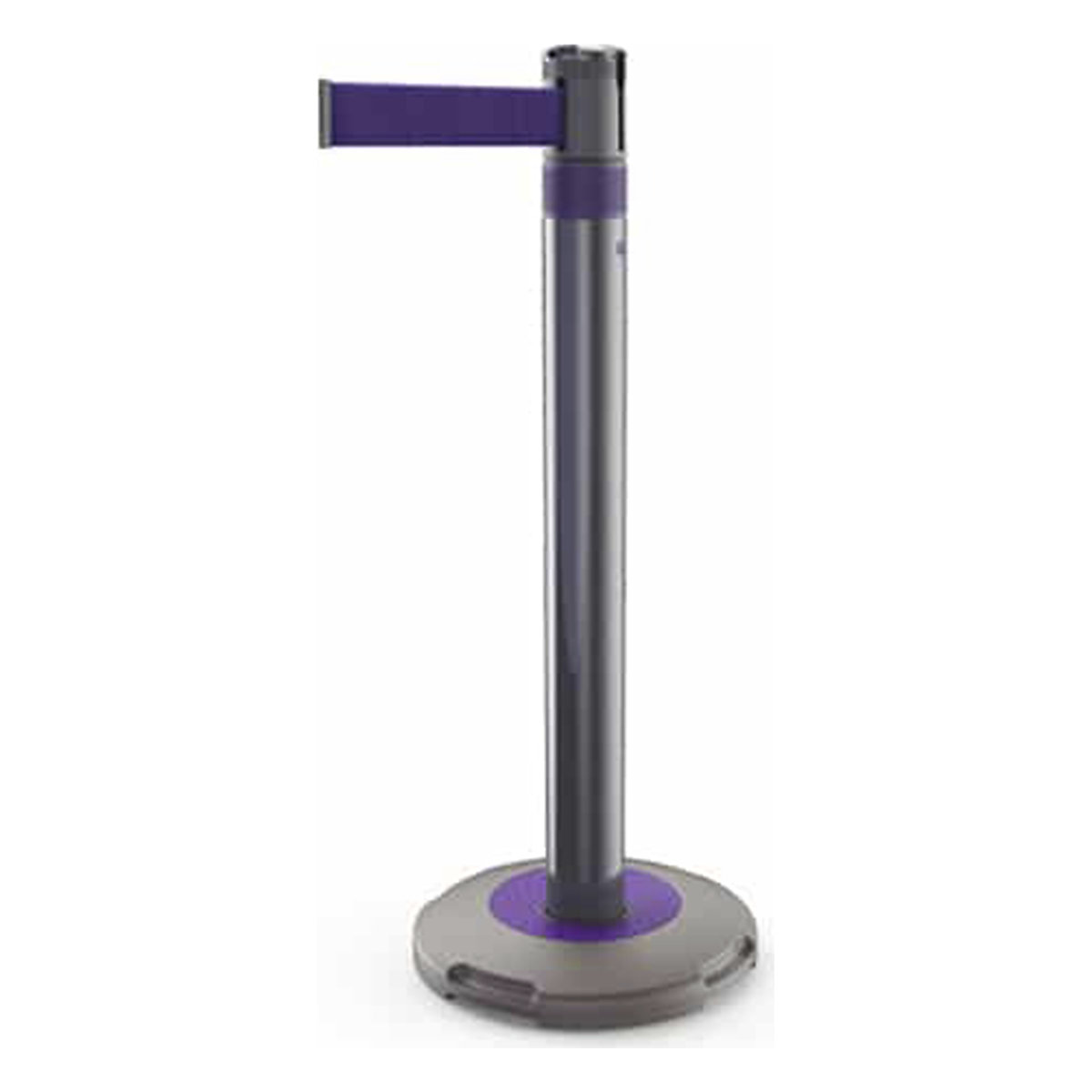 Skipper Safety Barriers | Skipper Q Post & Base System, Skipper Safety Barriers | Skipper Q Post & Base System, Purple & Purple Queue Management Post And Base System With Solid Purple Webbing-3