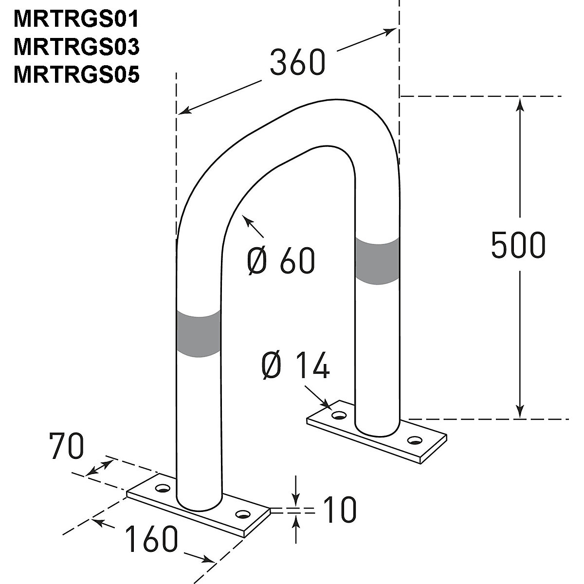 TRAFFIC-LINE Galvanished Steel Point Protection Guard (Product illustration 15)-14