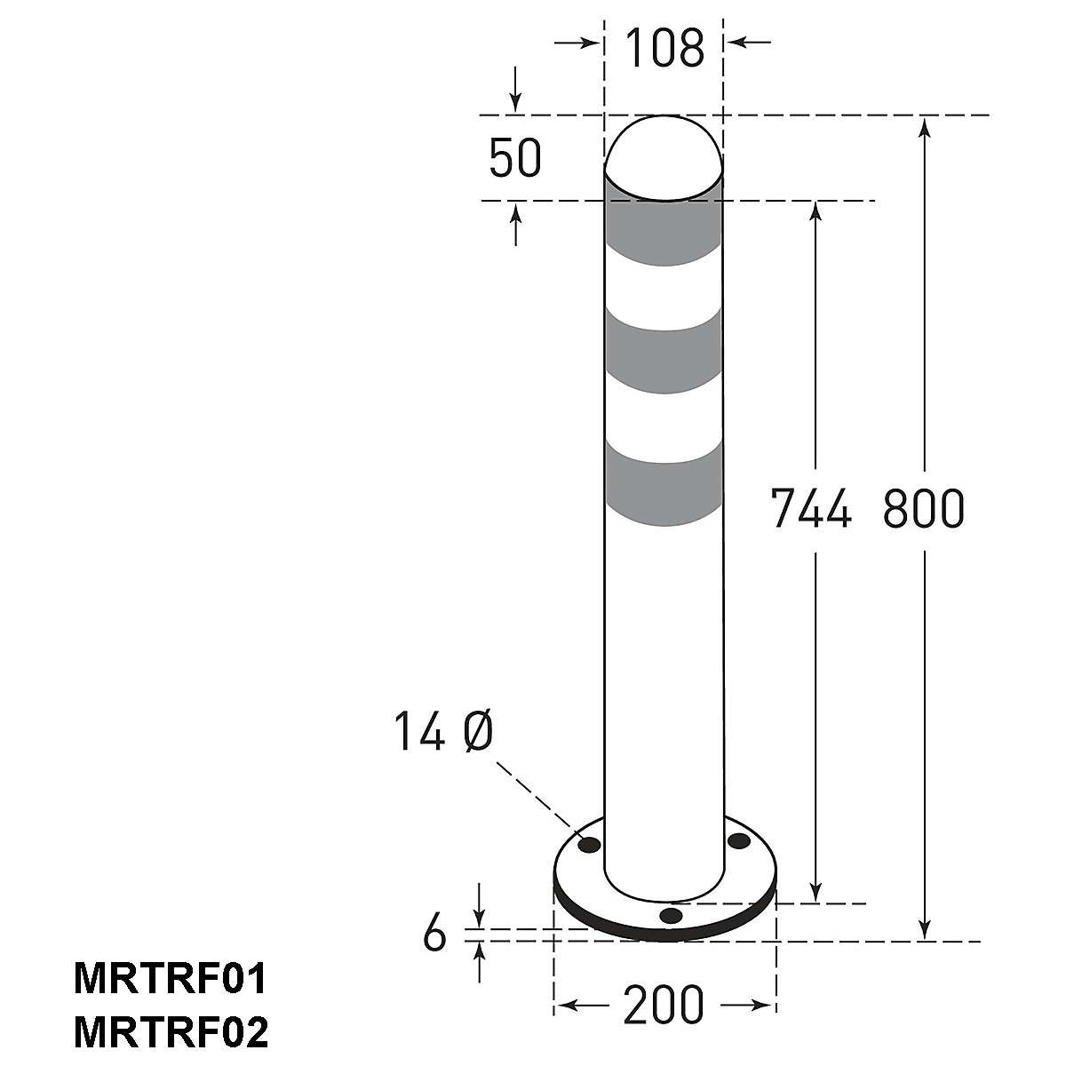 TRAFFIC-LINE Stainless Steel Point Protection Bollard (Product illustration 5)-4