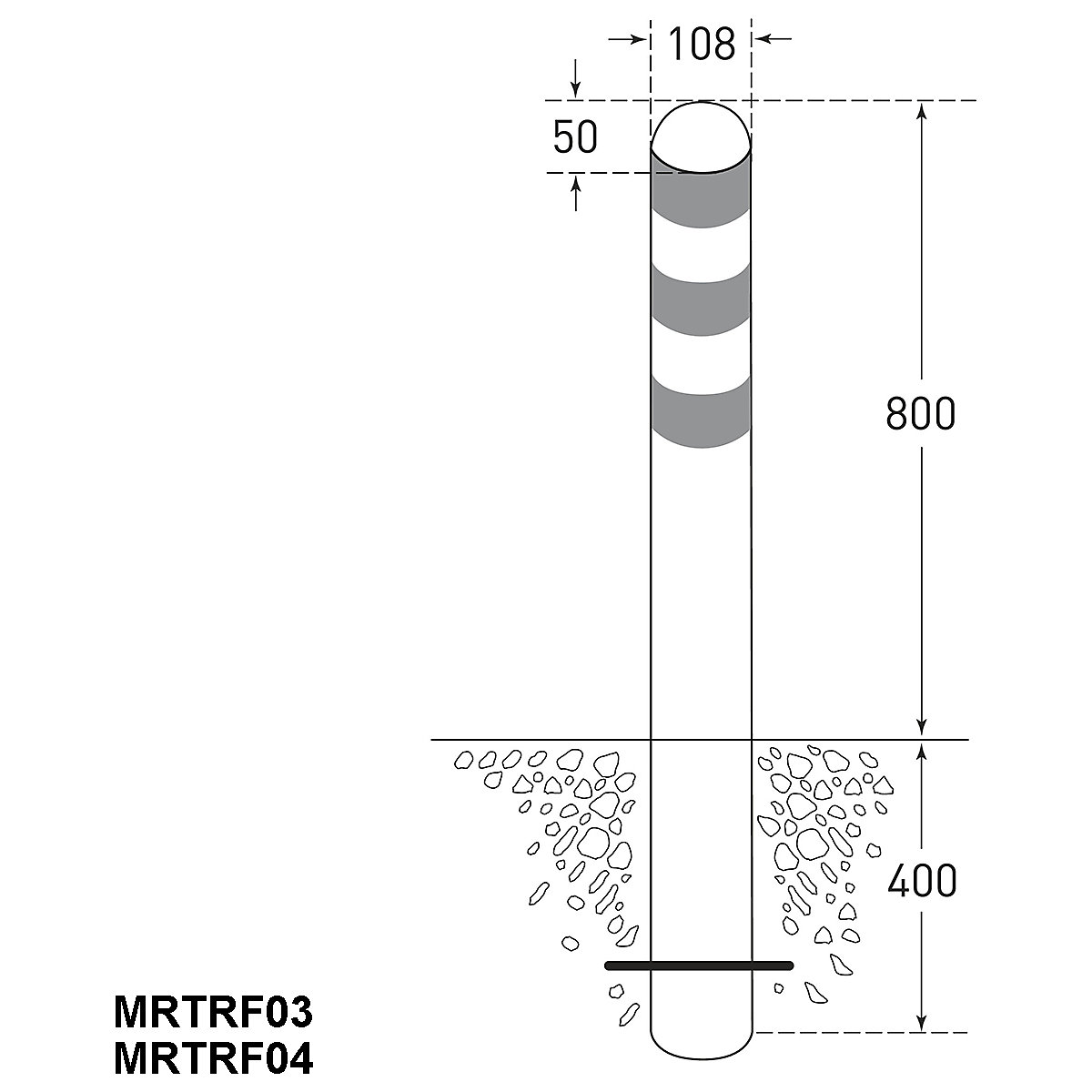 TRAFFIC-LINE Stainless Steel Point Protection Bollard (Product illustration 8)-7