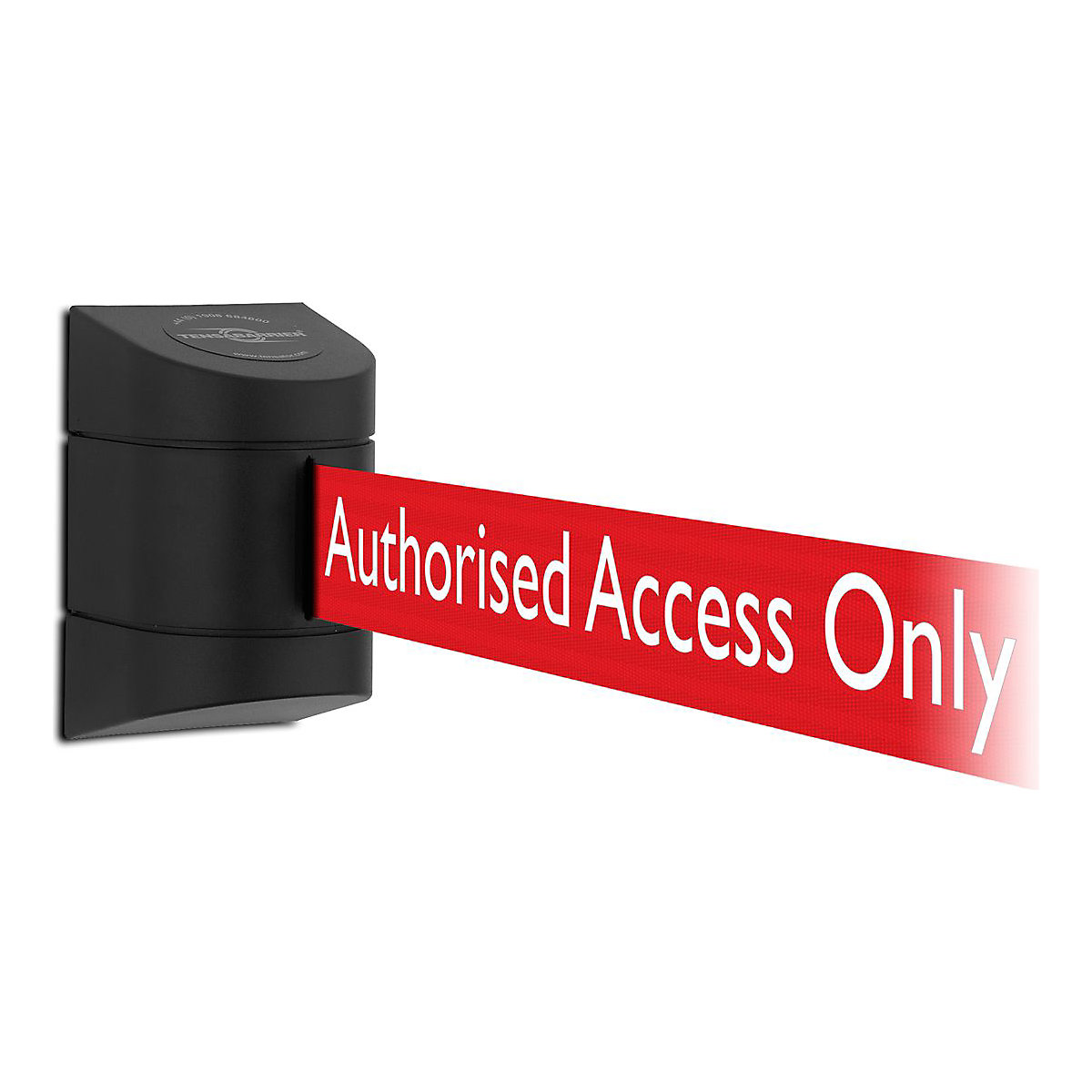 Wall Mounted Retractable Belt Barriers With Text