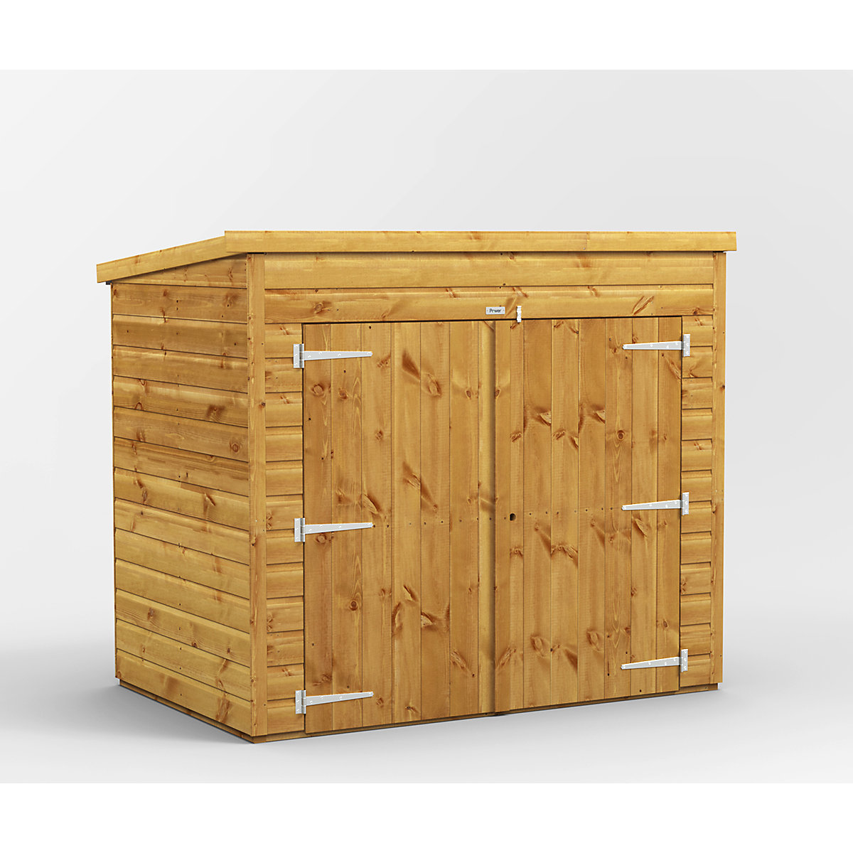 Power 6ft Wide Pent Bike Shed, Power 6ft Wide Pent Bike Shed, Power Pent 6ft x 4ft Bike Shed - Doors High Side | 1634h x 1214w x 1902d mm | Brown-1