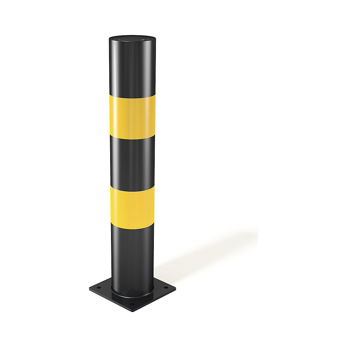Autopa Black & Yellow Steel Bollards | Concrete-In or Bolt Down, Autopa Black & Yellow Steel Bollards | Concrete-In or Bolt Down, Autopa Fixed Bollard | Galvanised + Black & Yellow | 1000mm Above Ground | Bolt Down | Ø139mm-2