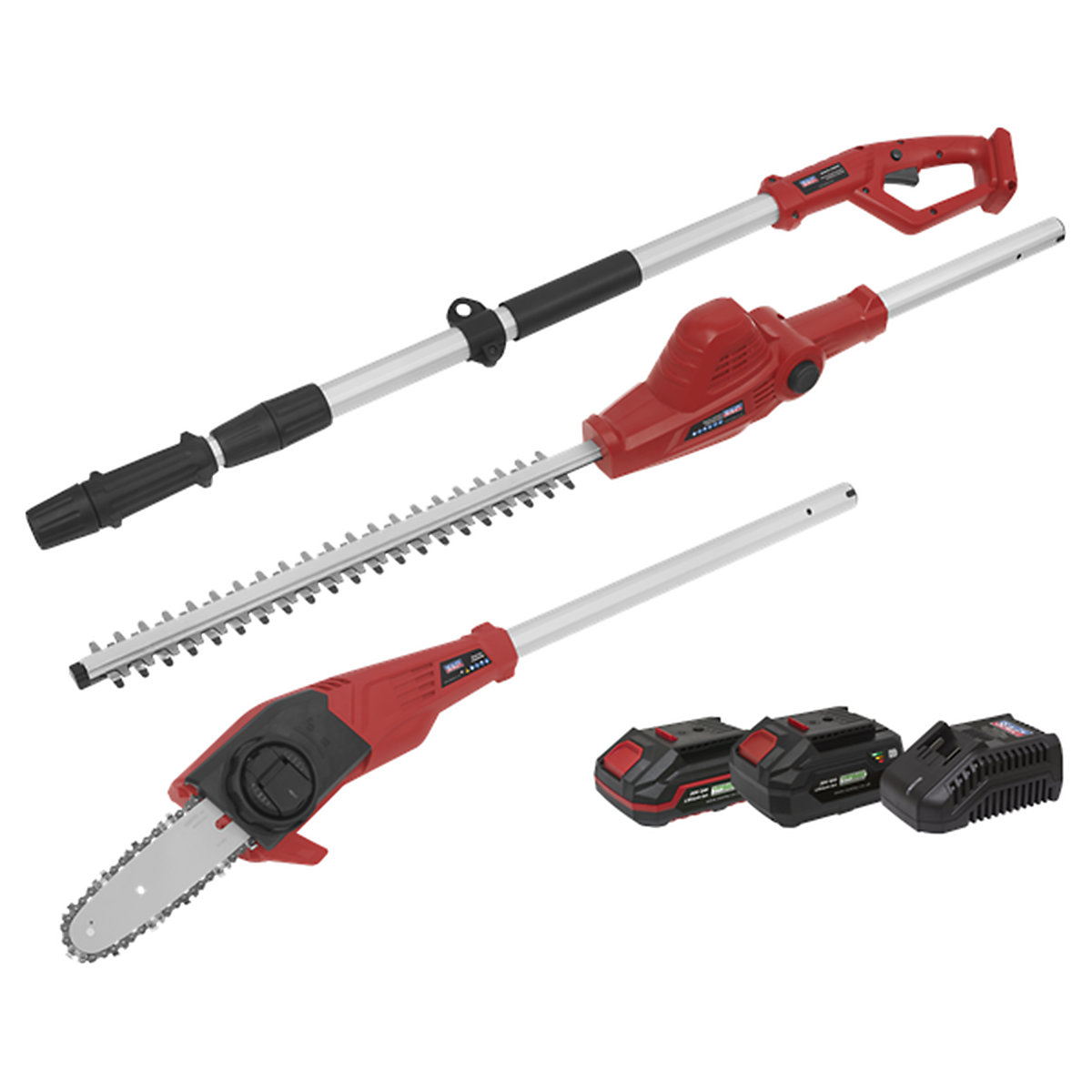 Sealey Telescopic Cordless Chainsaw & Hedgetrimmer Kit