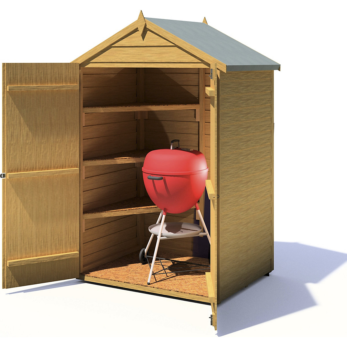Compact Overlap Apex Shed 4ft x 3ft With Optional 3 Shelves