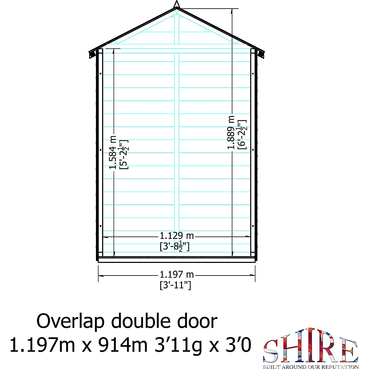 Compact Overlap Apex Shed 4ft x 3ft With Optional 3 Shelves (Product illustration 5)-4