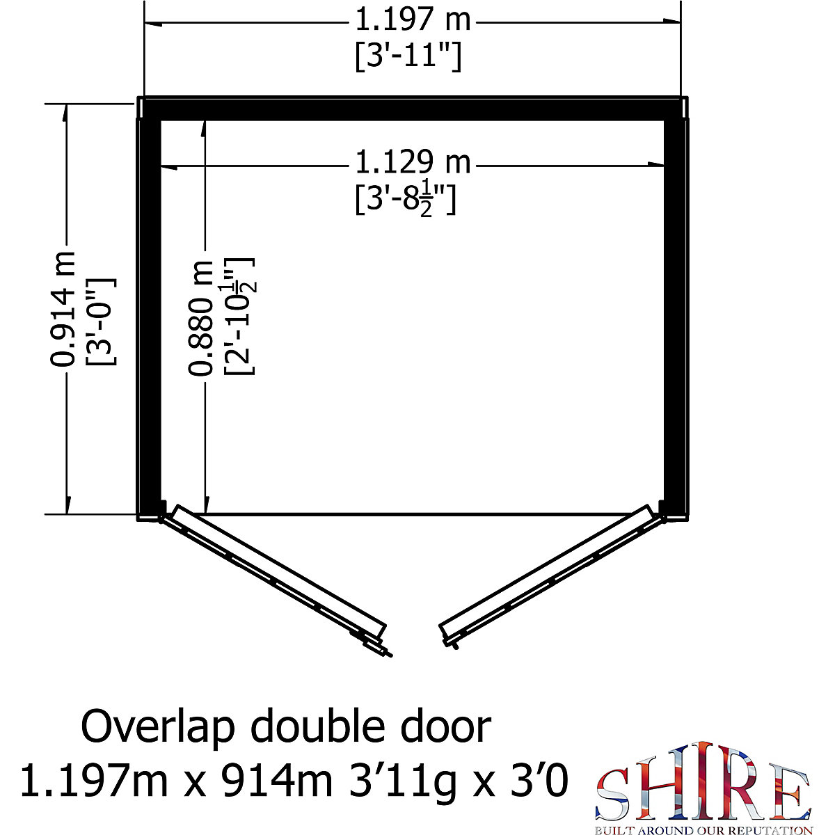 Compact Overlap Apex Shed 4ft x 3ft With Optional 3 Shelves (Product illustration 6)-5