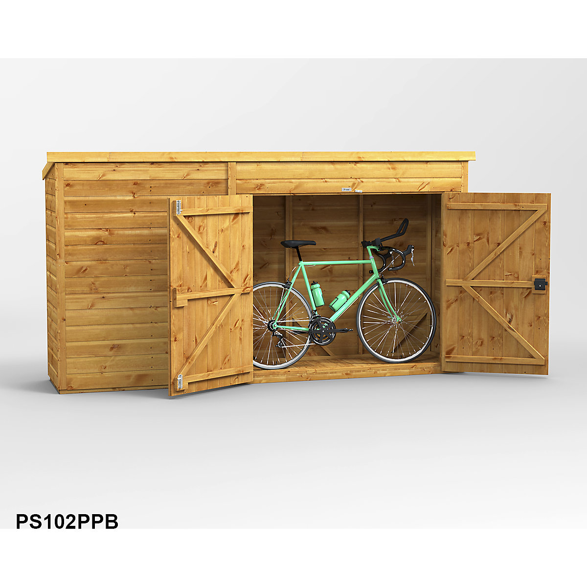 Power 10ft Wide Pent Bike Shed (Product illustration 3)-2