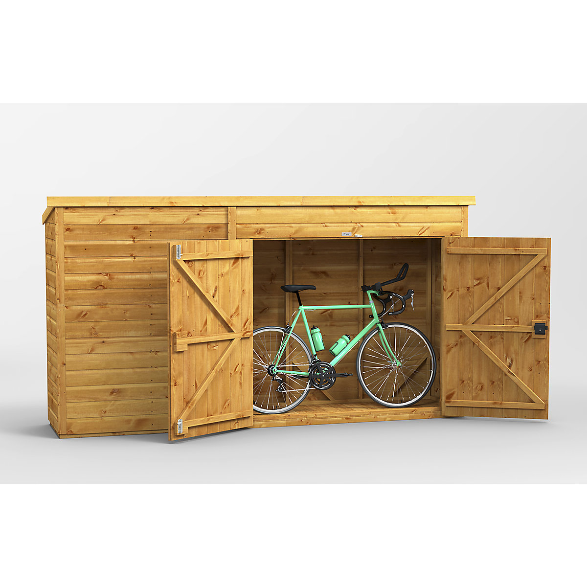 Power 10ft Wide Pent Bike Shed