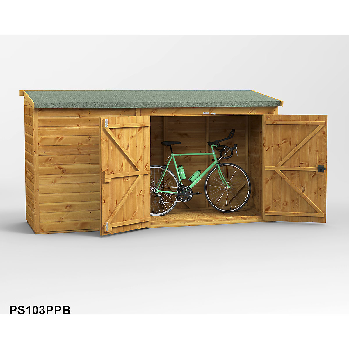 Power 10ft Wide Pent Bike Shed (Product illustration 4)-3