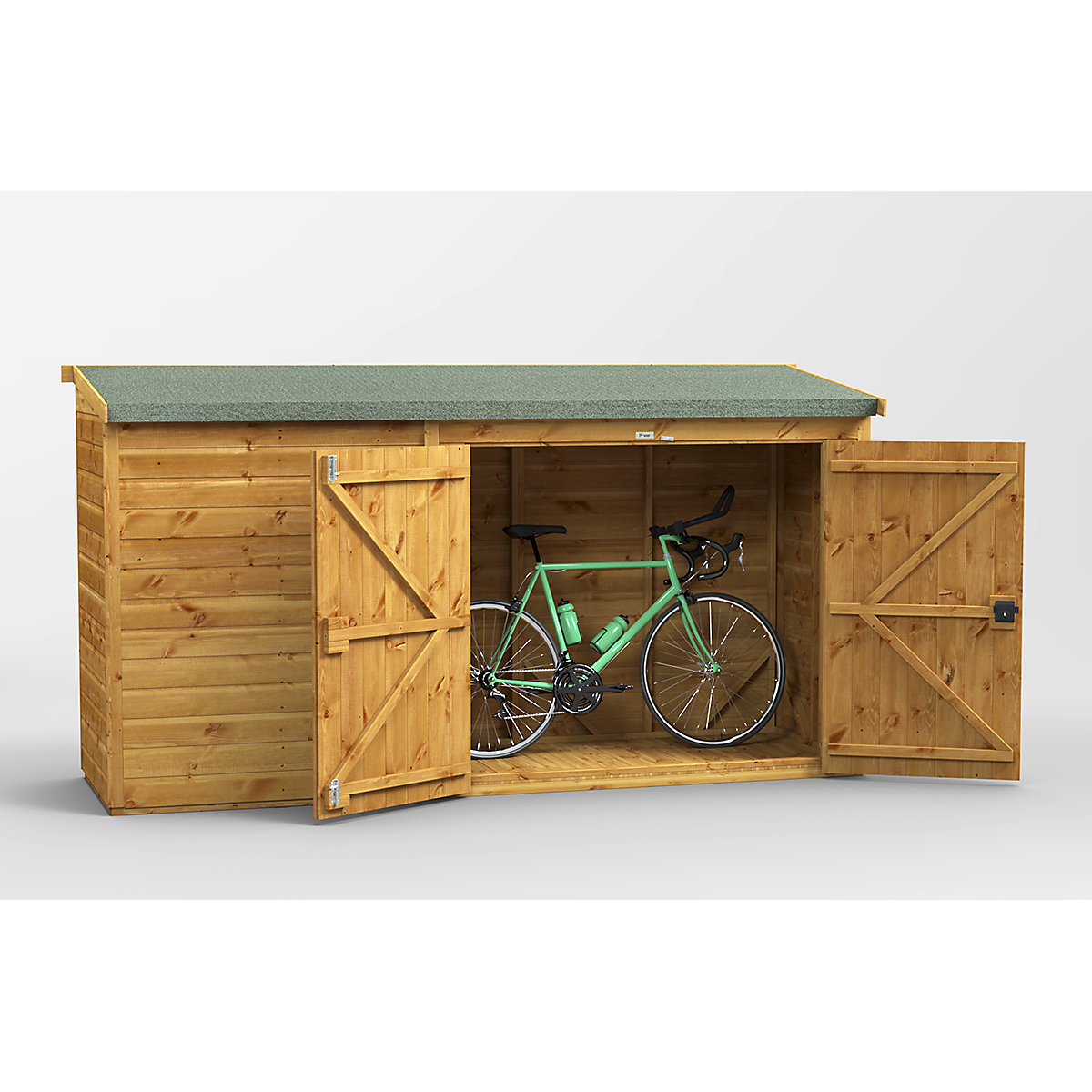 Power 10ft Wide Pent Bike Shed