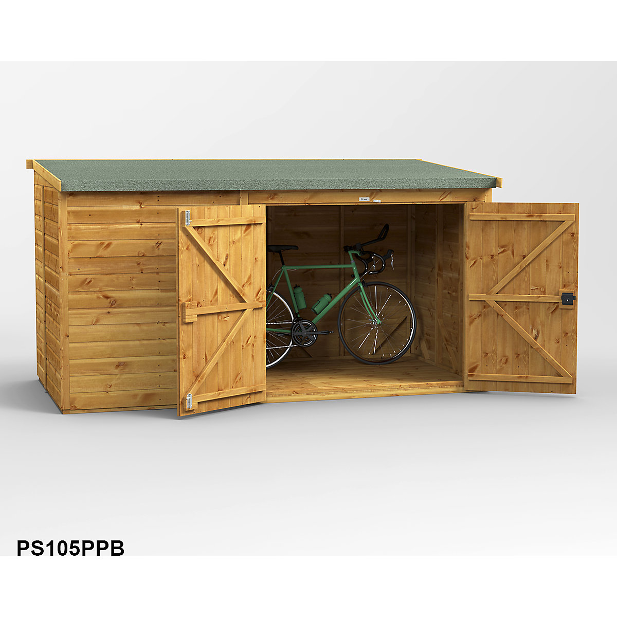 Power 10ft Wide Pent Bike Shed (Product illustration 6)-5