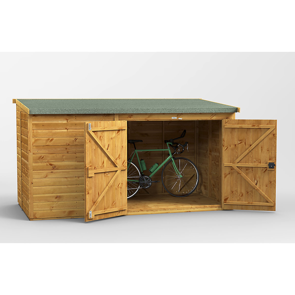 Power 10ft Wide Pent Bike Shed