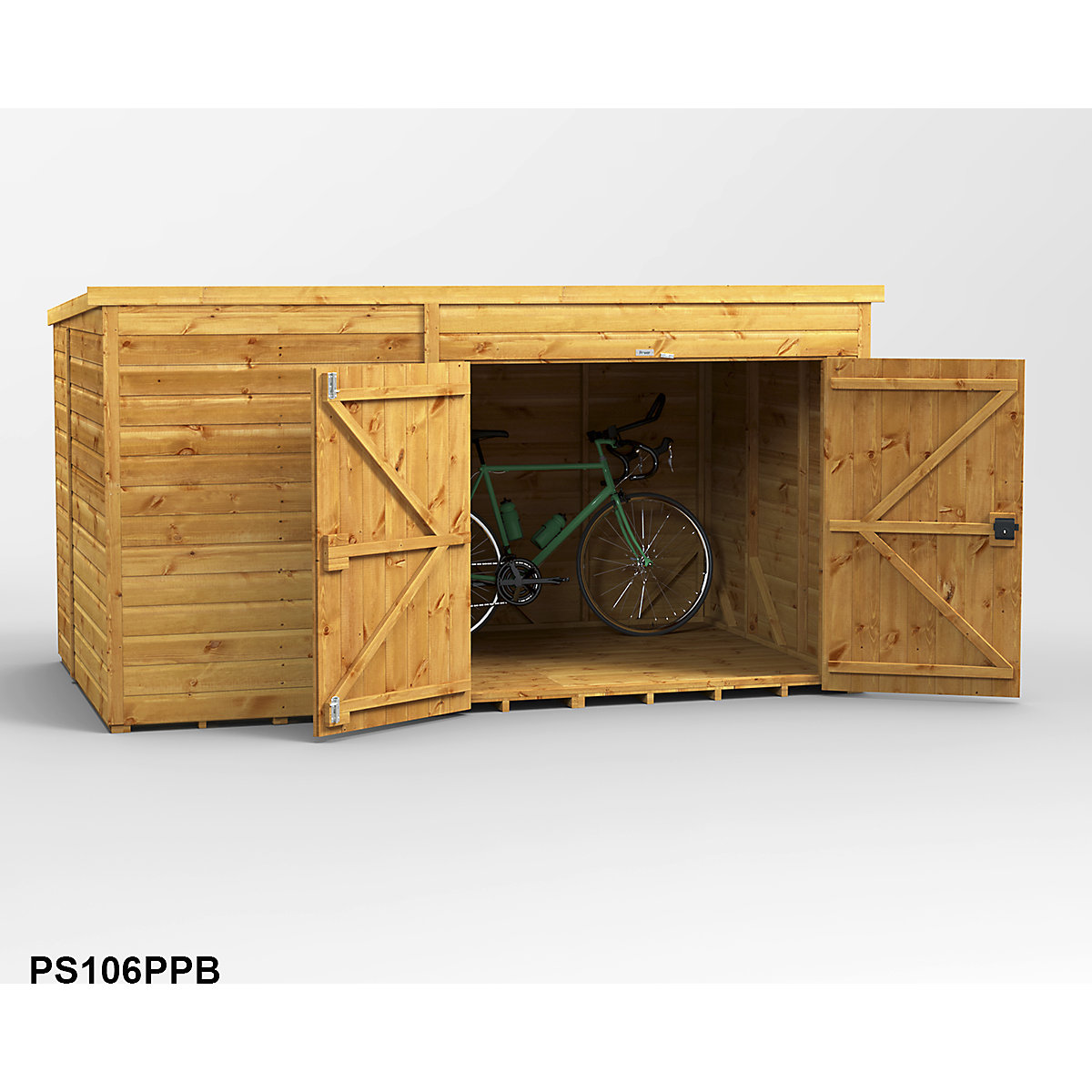 Power 10ft Wide Pent Bike Shed (Product illustration 7)-6