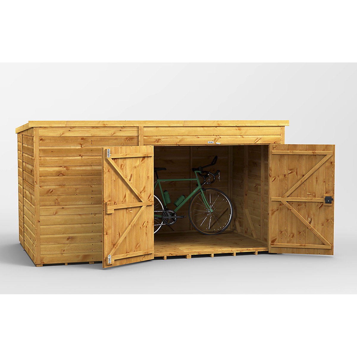 Power 10ft Wide Pent Bike Shed