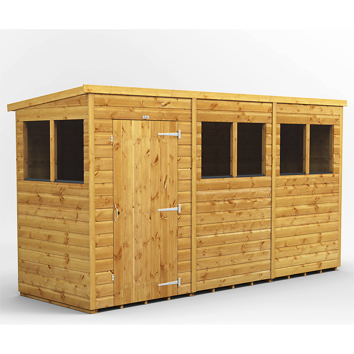 Power 4ft Wide Pent Garden Storage Shed | Optional Windows
