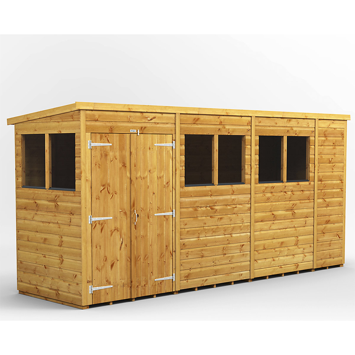 Power 4ft Wide Pent Garden Storage Shed | Optional Windows