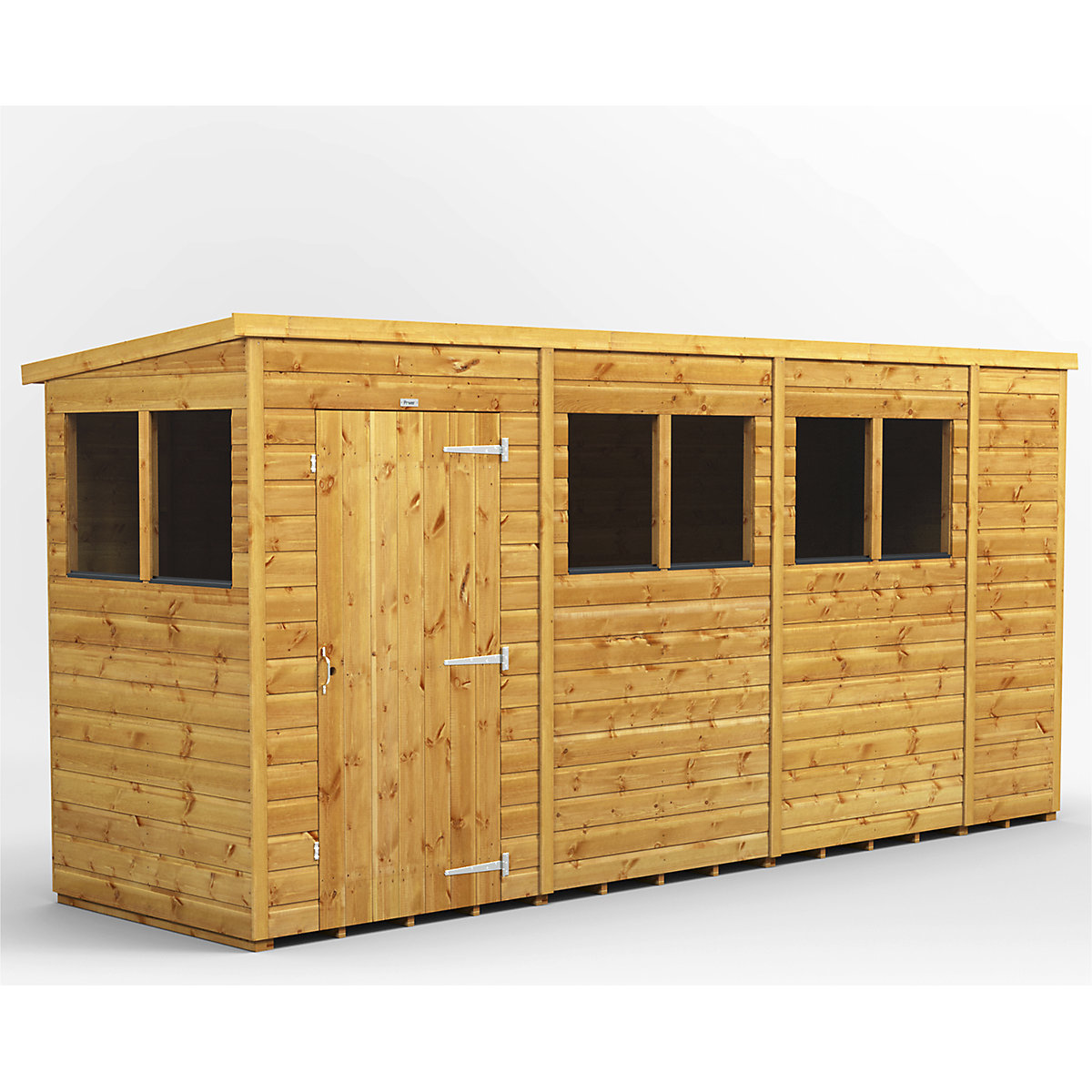 Power 4ft Wide Pent Garden Storage Shed | Optional Windows