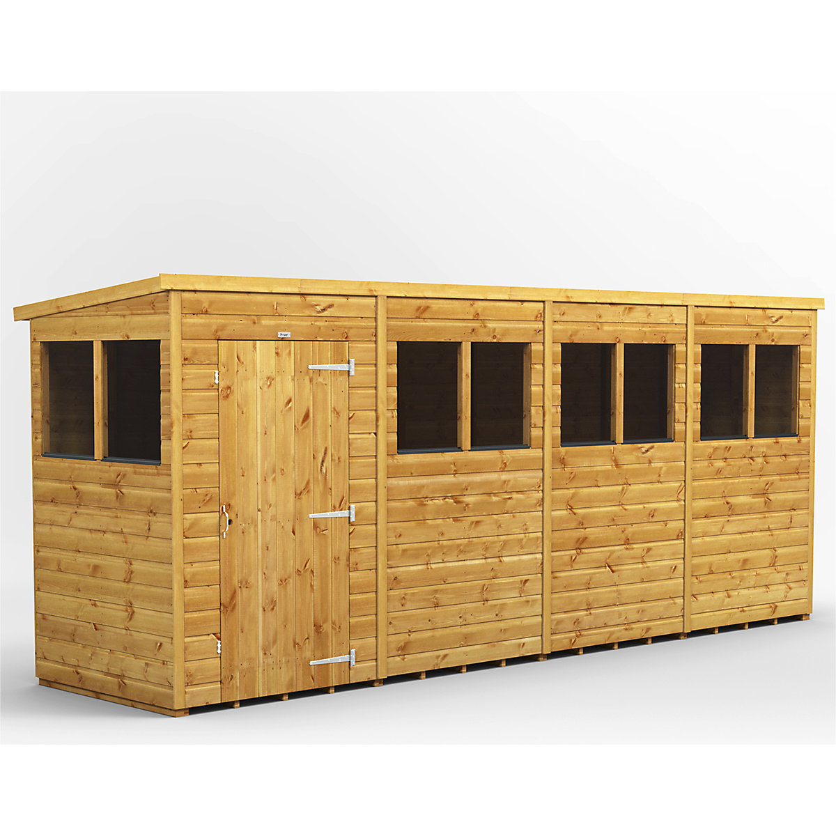 Power 4ft Wide Pent Garden Storage Shed | Optional Windows