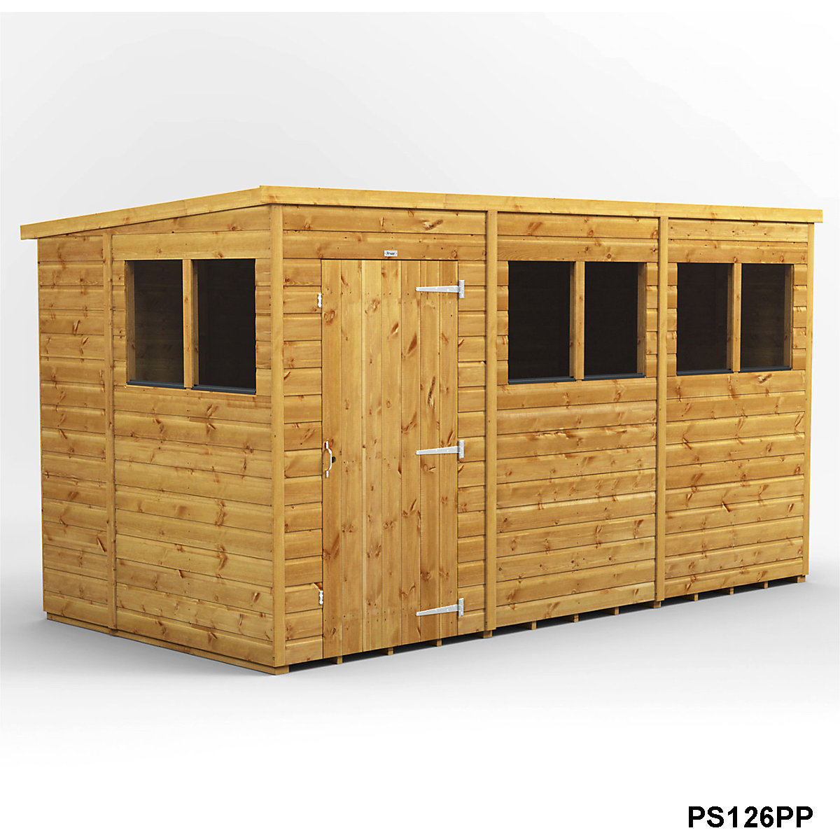 Power 6ft Wide Pent Garden Storage Shed | Optional Windows (Product illustration 12)-11