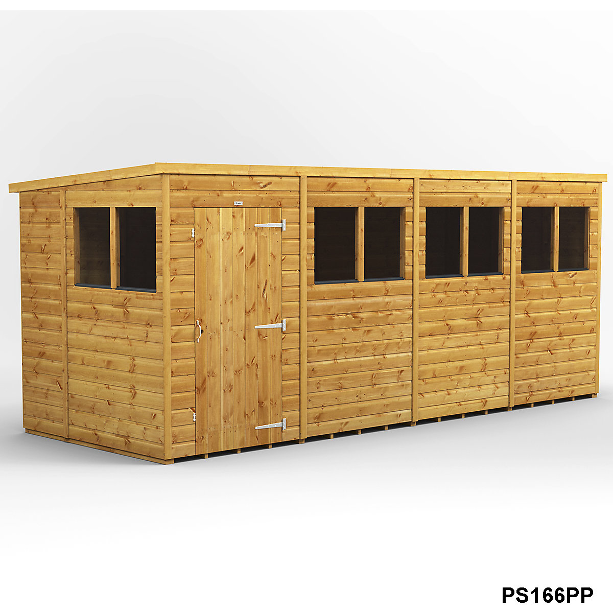 Power 6ft Wide Pent Garden Storage Shed | Optional Windows (Product illustration 16)-15