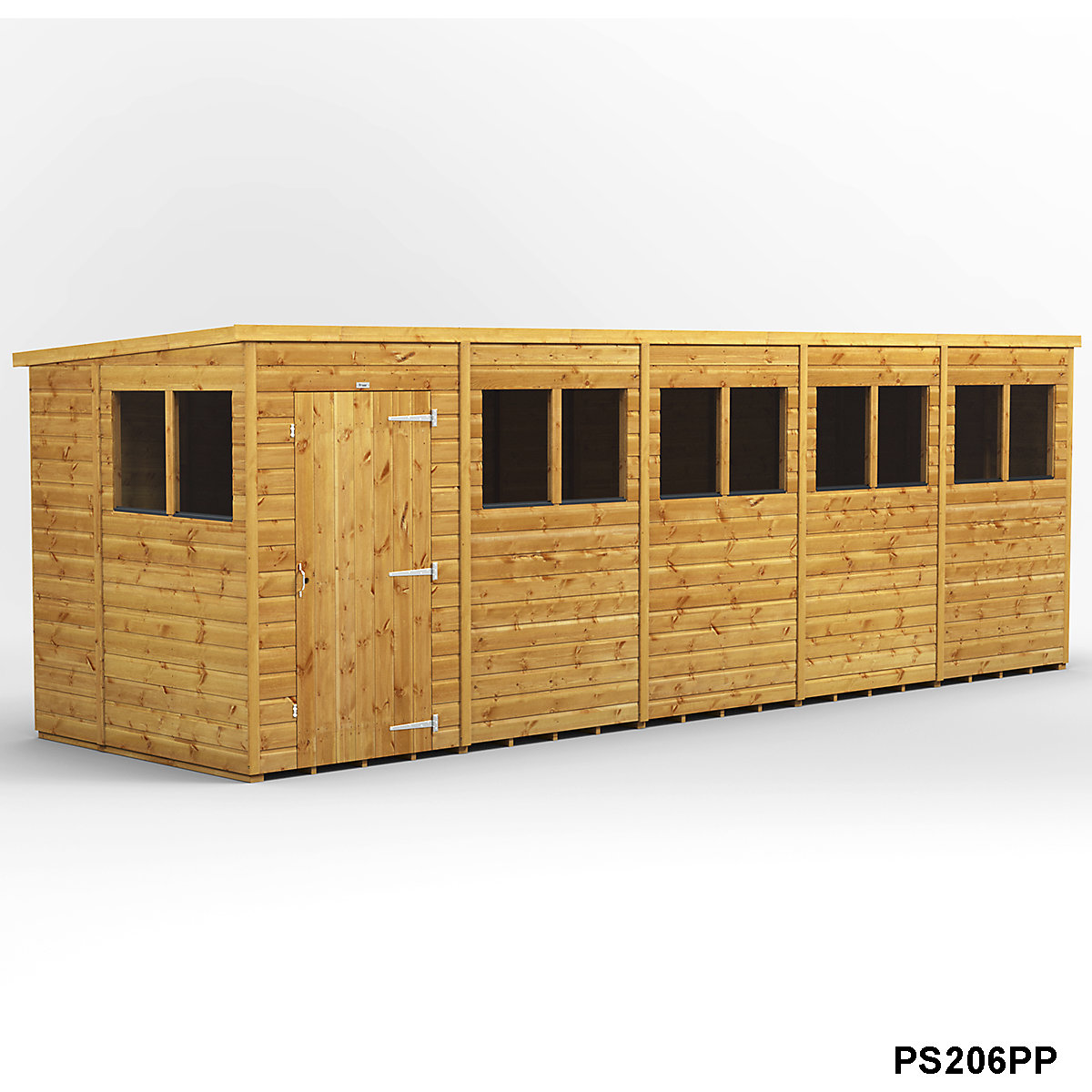 Power 6ft Wide Pent Garden Storage Shed | Optional Windows (Product illustration 20)-19
