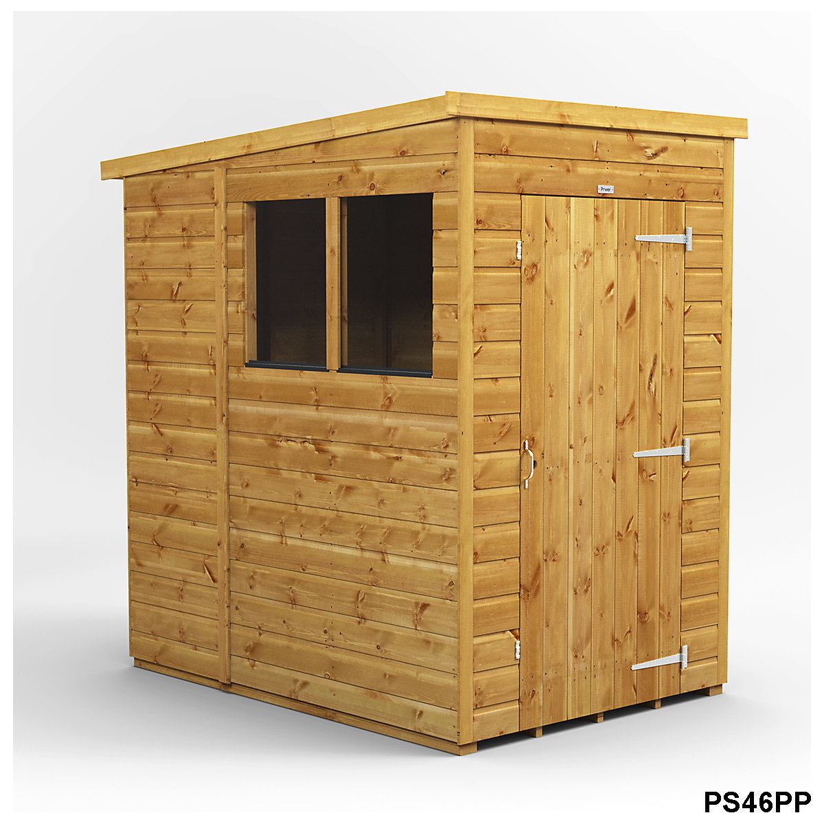 Power 6ft Wide Pent Garden Storage Shed | Optional Windows (Product illustration 4)-3