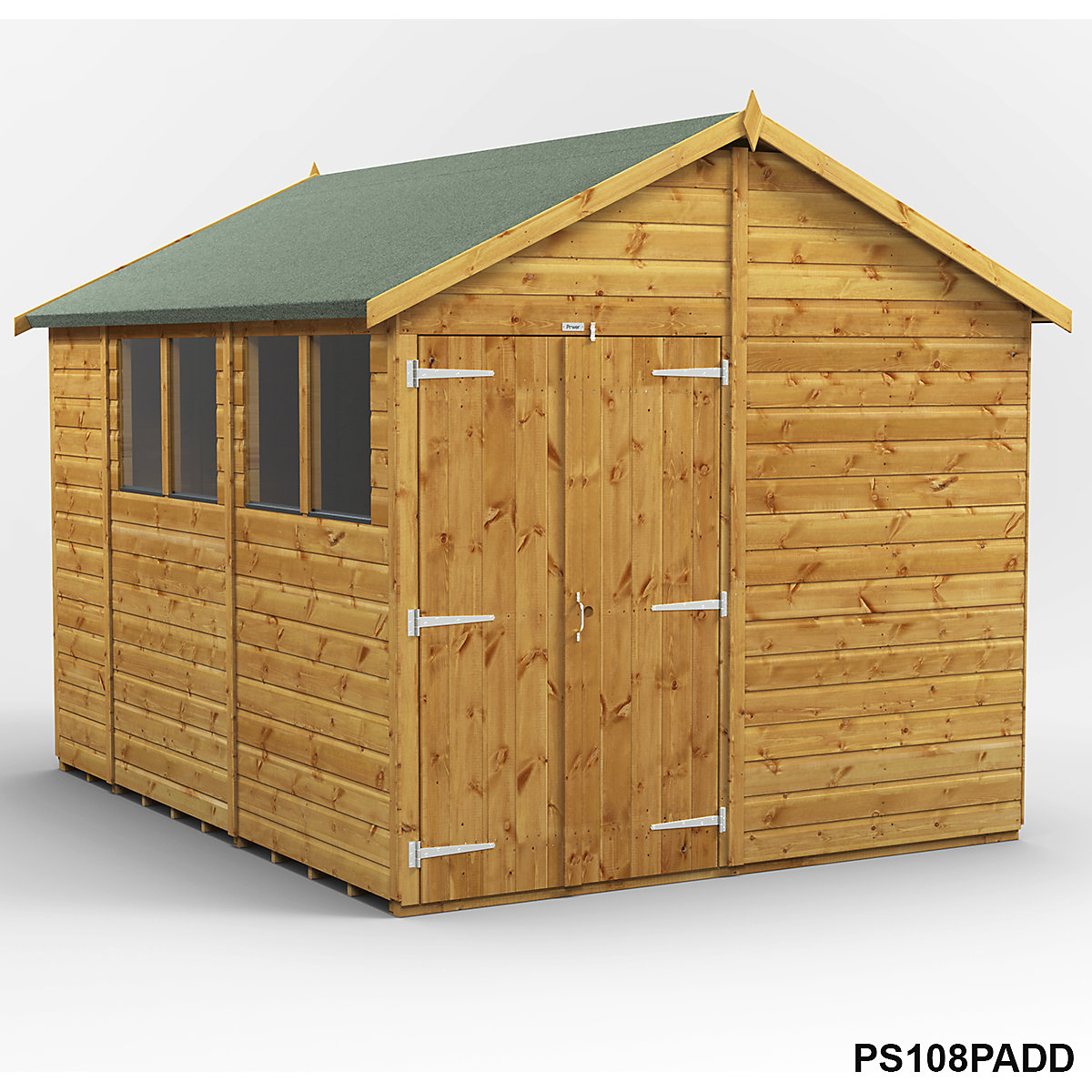 Power 8ft Wide Apex Garden Storage Sheds | Optional Windows (Product illustration 16)-15