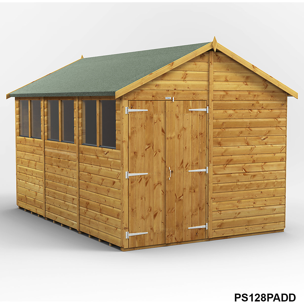 Power 8ft Wide Apex Garden Storage Sheds | Optional Windows (Product illustration 7)-6