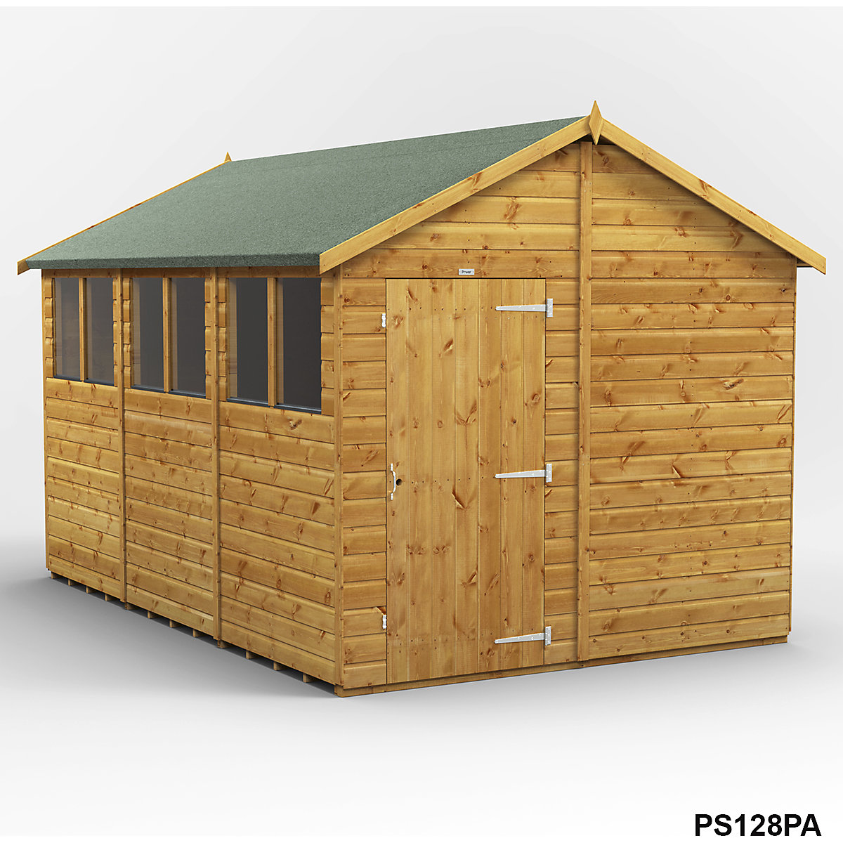 Power 8ft Wide Apex Garden Storage Sheds | Optional Windows (Product illustration 8)-7