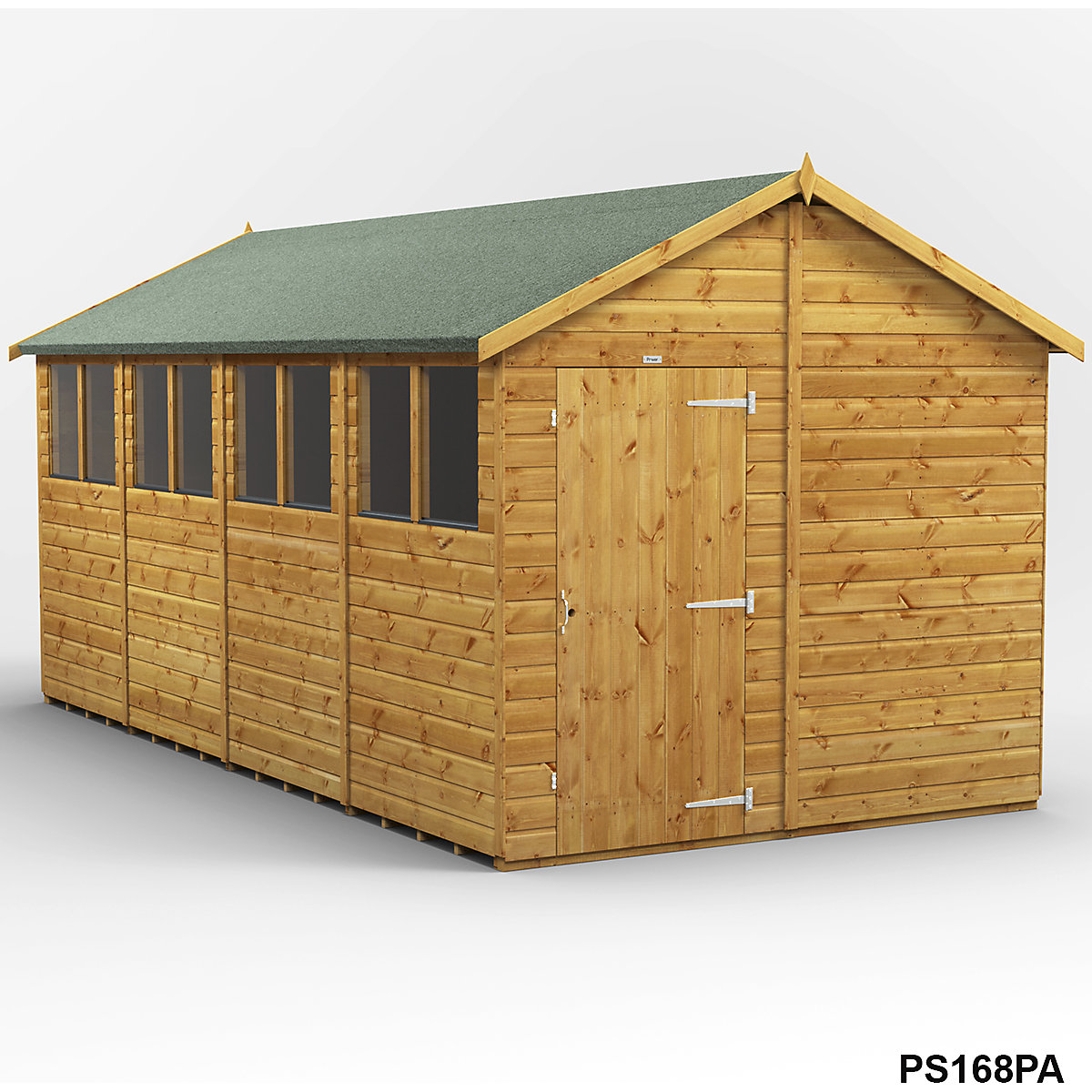 Power 8ft Wide Apex Garden Storage Sheds | Optional Windows (Product illustration 10)-9