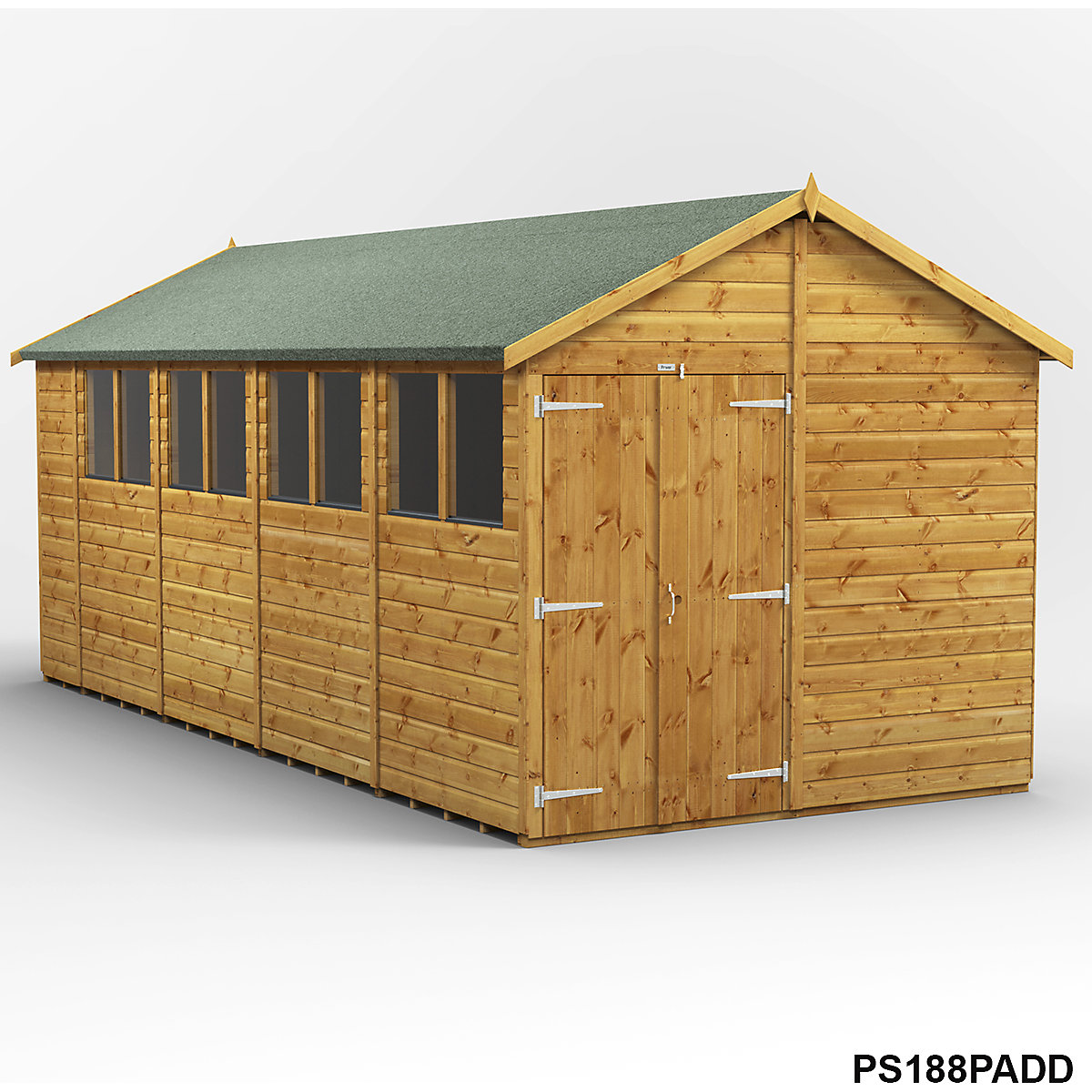 Power 8ft Wide Apex Garden Storage Sheds | Optional Windows (Product illustration 20)-19