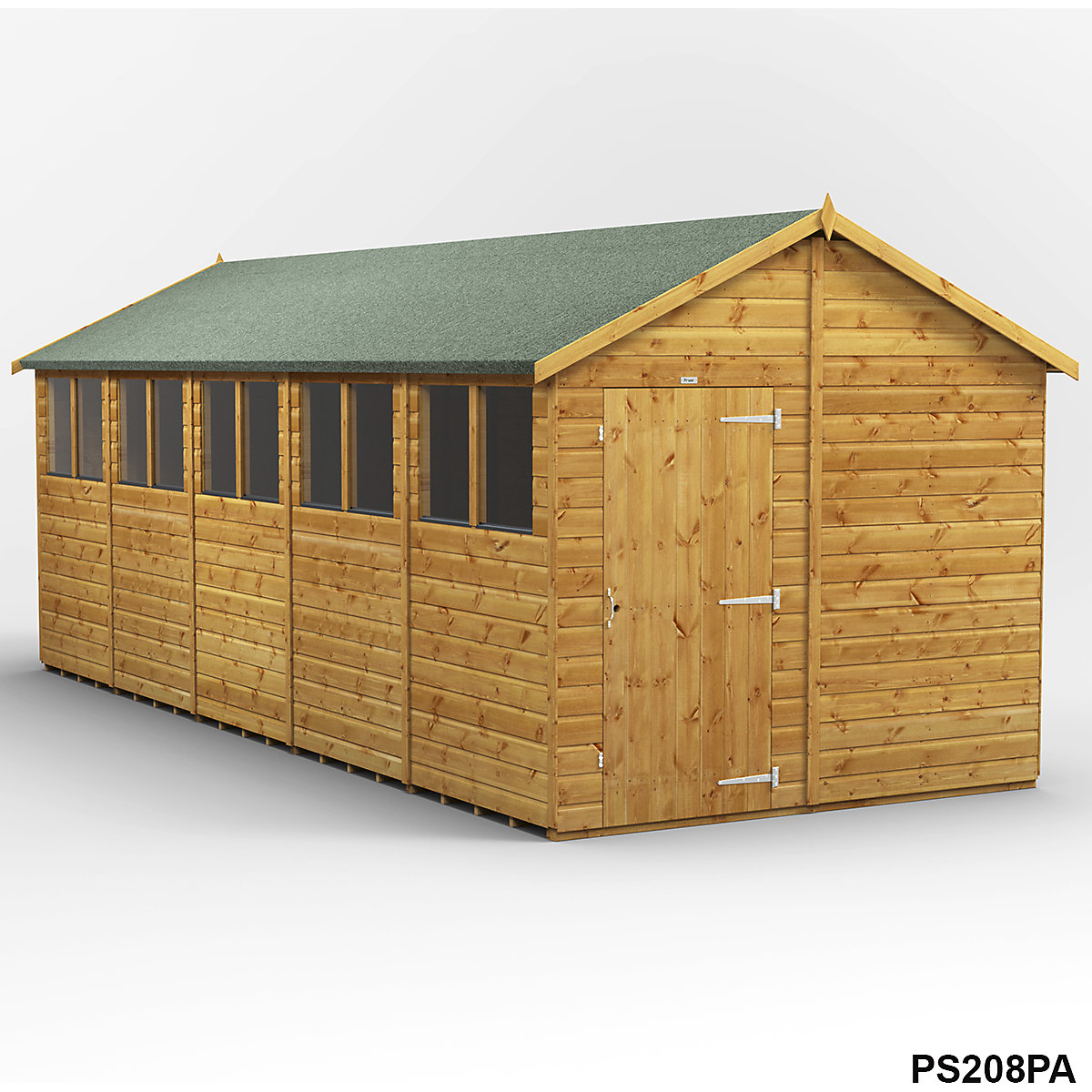 Power 8ft Wide Apex Garden Storage Sheds | Optional Windows (Product illustration 12)-11
