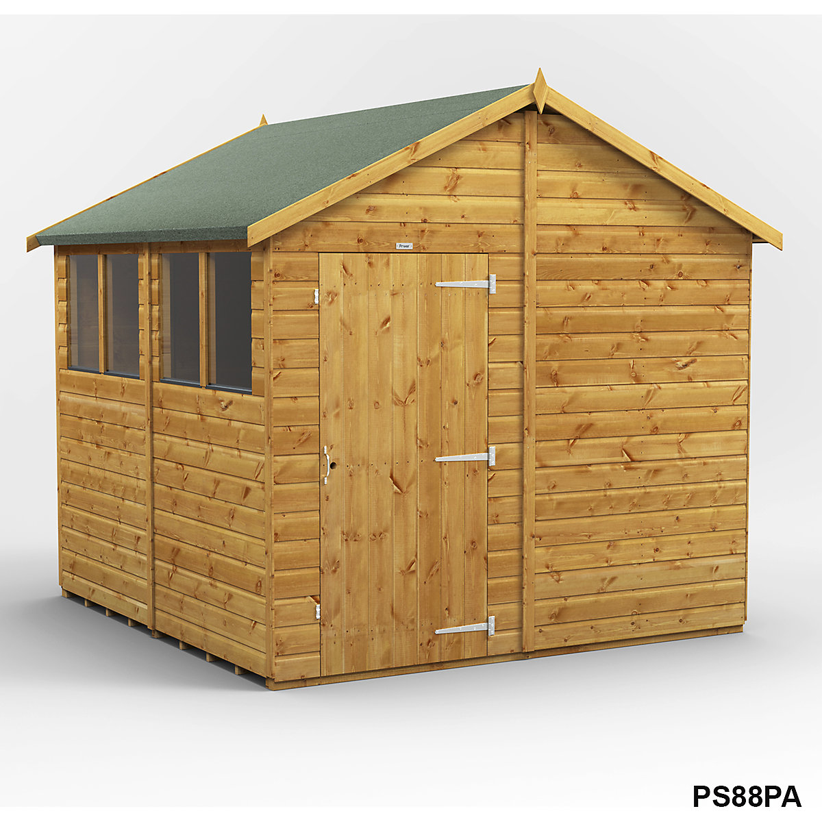Power 8ft Wide Apex Garden Storage Sheds | Optional Windows (Product illustration 6)-5