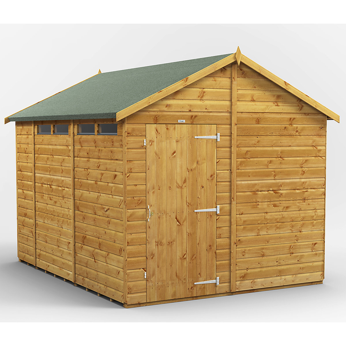 Power 8ft Wide Apex Security Shed