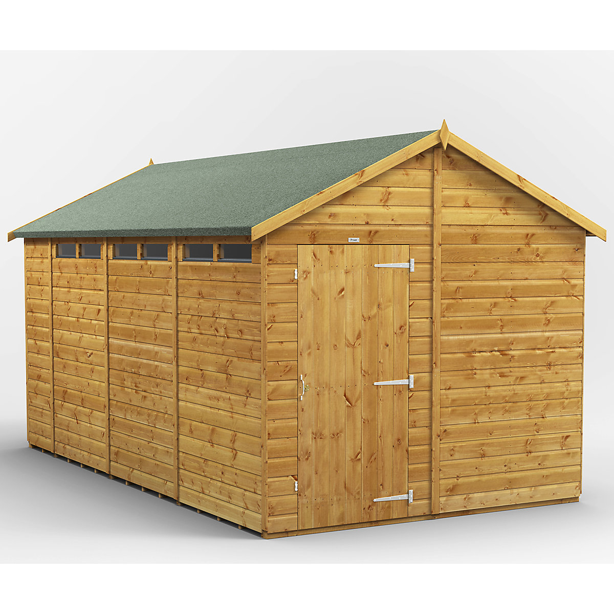 Power 8ft Wide Apex Security Shed
