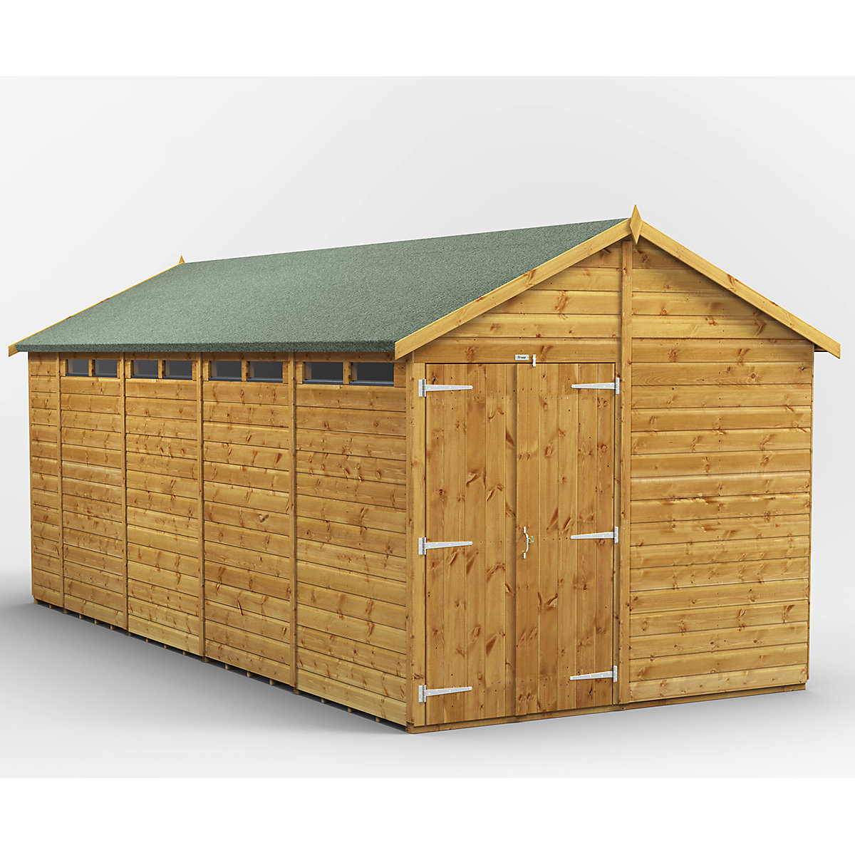 Power 8ft Wide Apex Security Shed