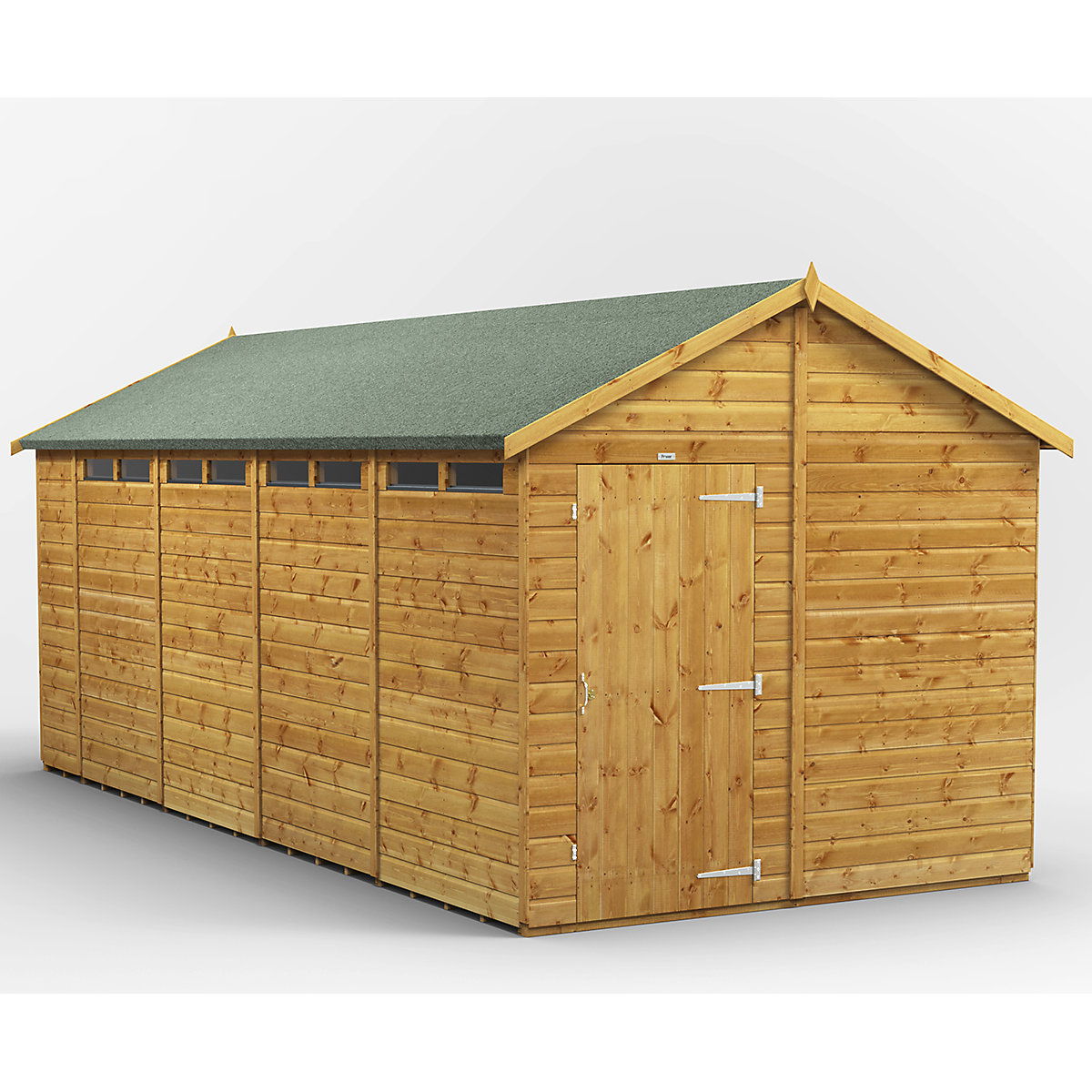 Power 8ft Wide Apex Security Shed