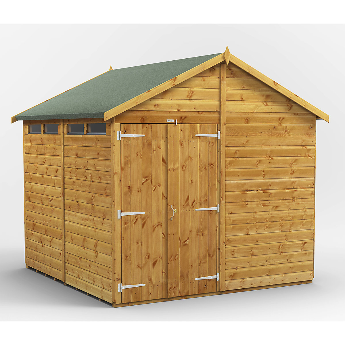 Power 8ft Wide Apex Security Shed