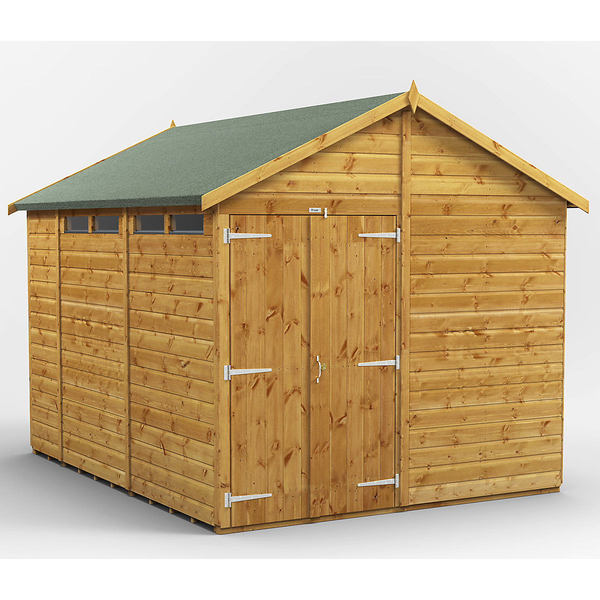Power 8ft Wide Apex Security Shed