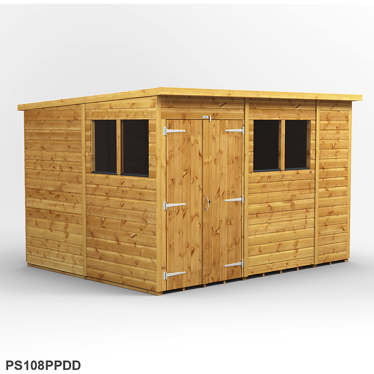 Power 8ft Wide Pent Garden Storage Shed | Optional Windows (Product illustration 16)-15