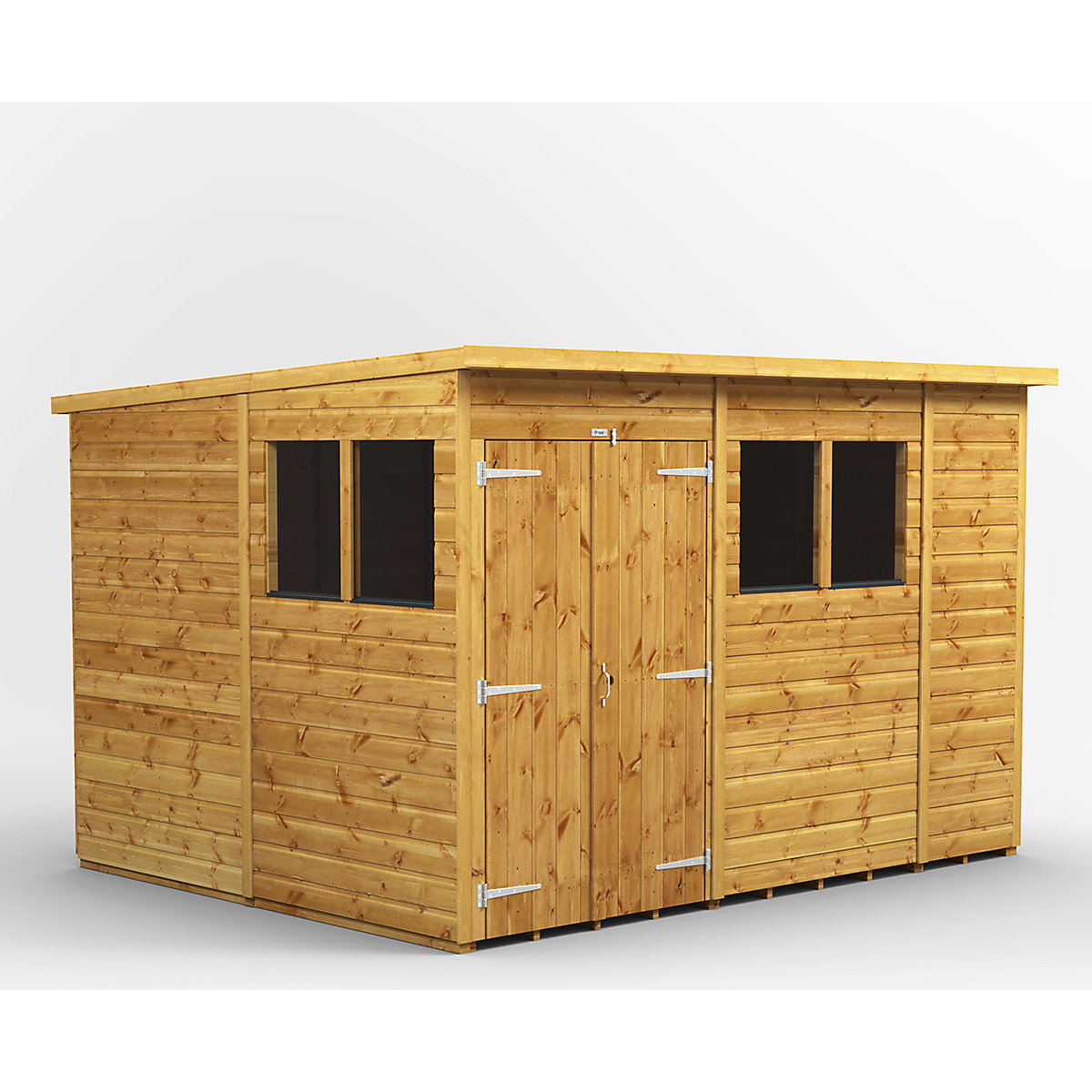 Power 8ft Wide Pent Garden Storage Shed | Optional Windows