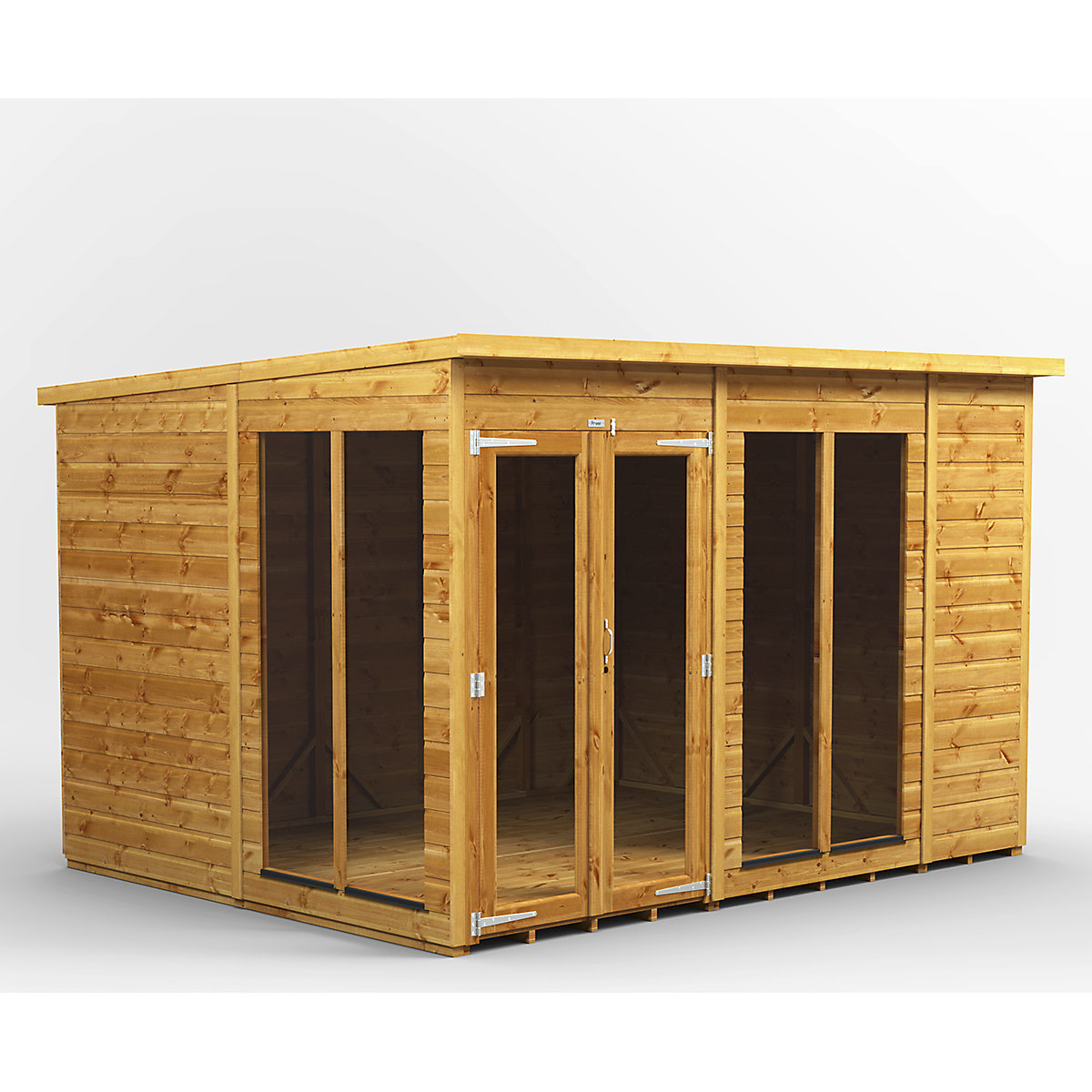 Power 8ft Wide Pent Garden Storage Shed | Optional Windows