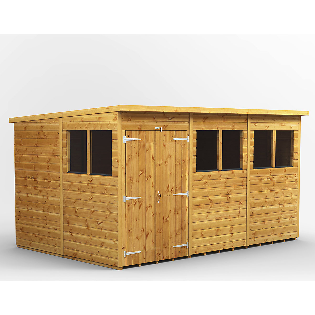 Power 8ft Wide Pent Garden Storage Shed | Optional Windows