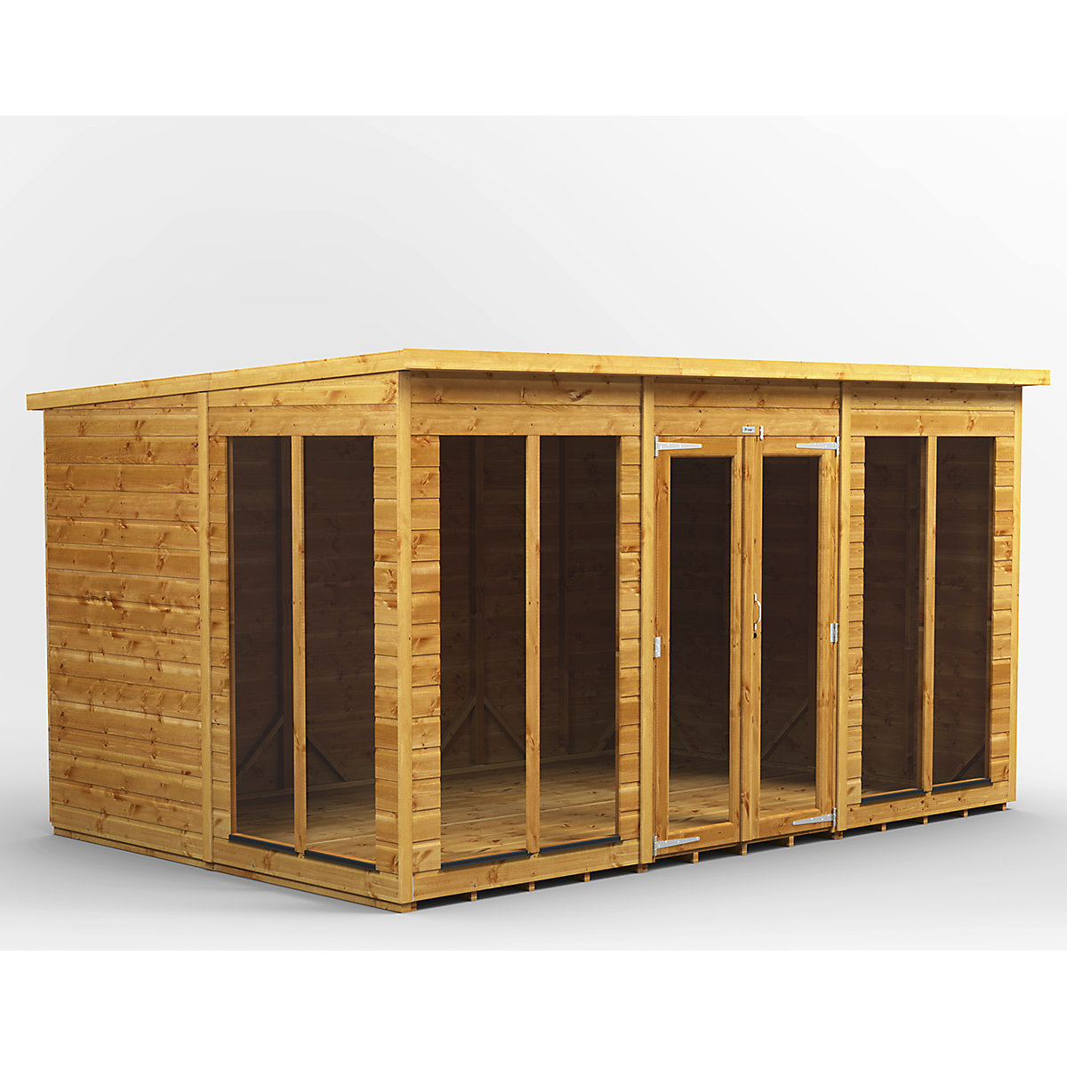 Power 8ft Wide Pent Garden Storage Shed | Optional Windows
