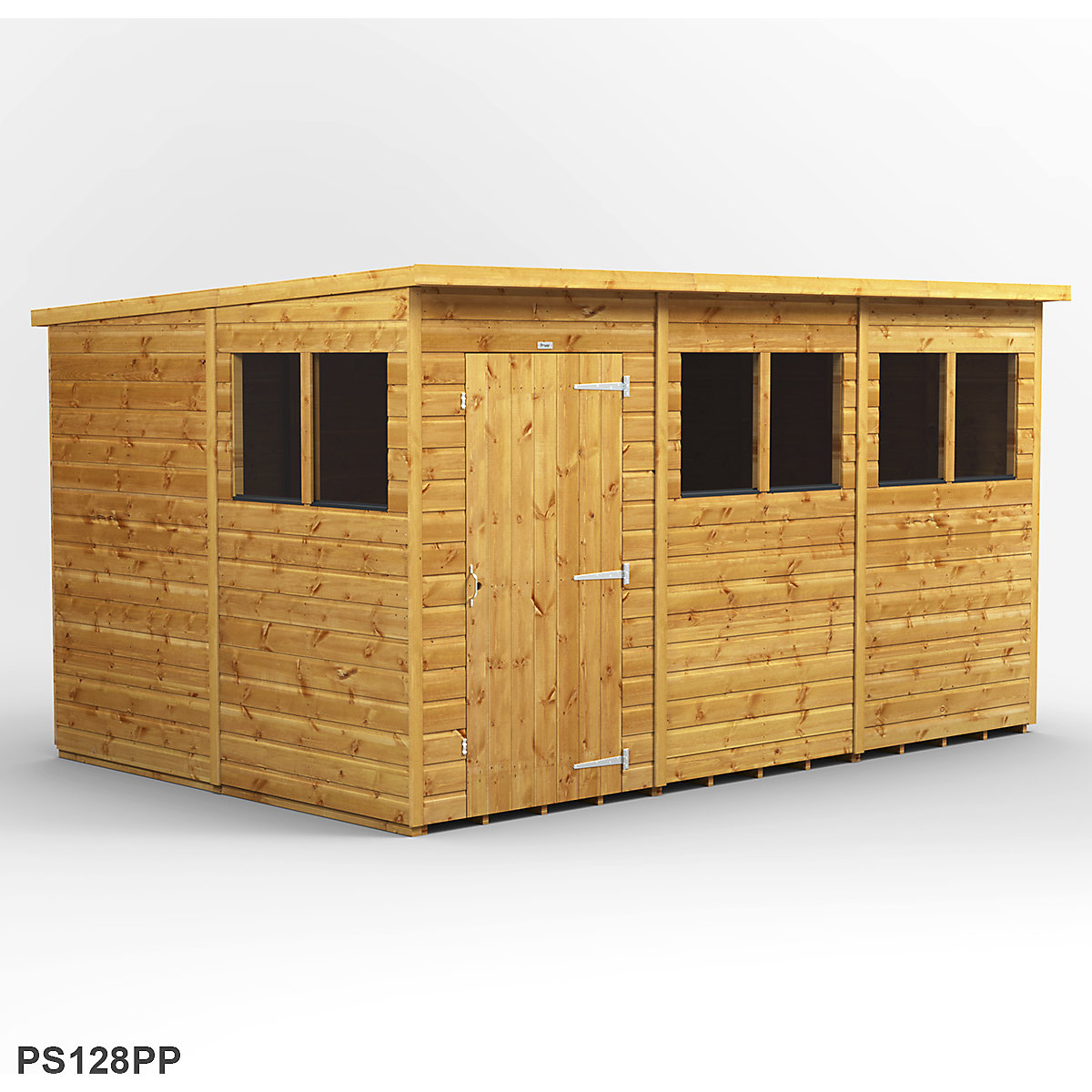 Power 8ft Wide Pent Garden Storage Shed | Optional Windows (Product illustration 8)-7