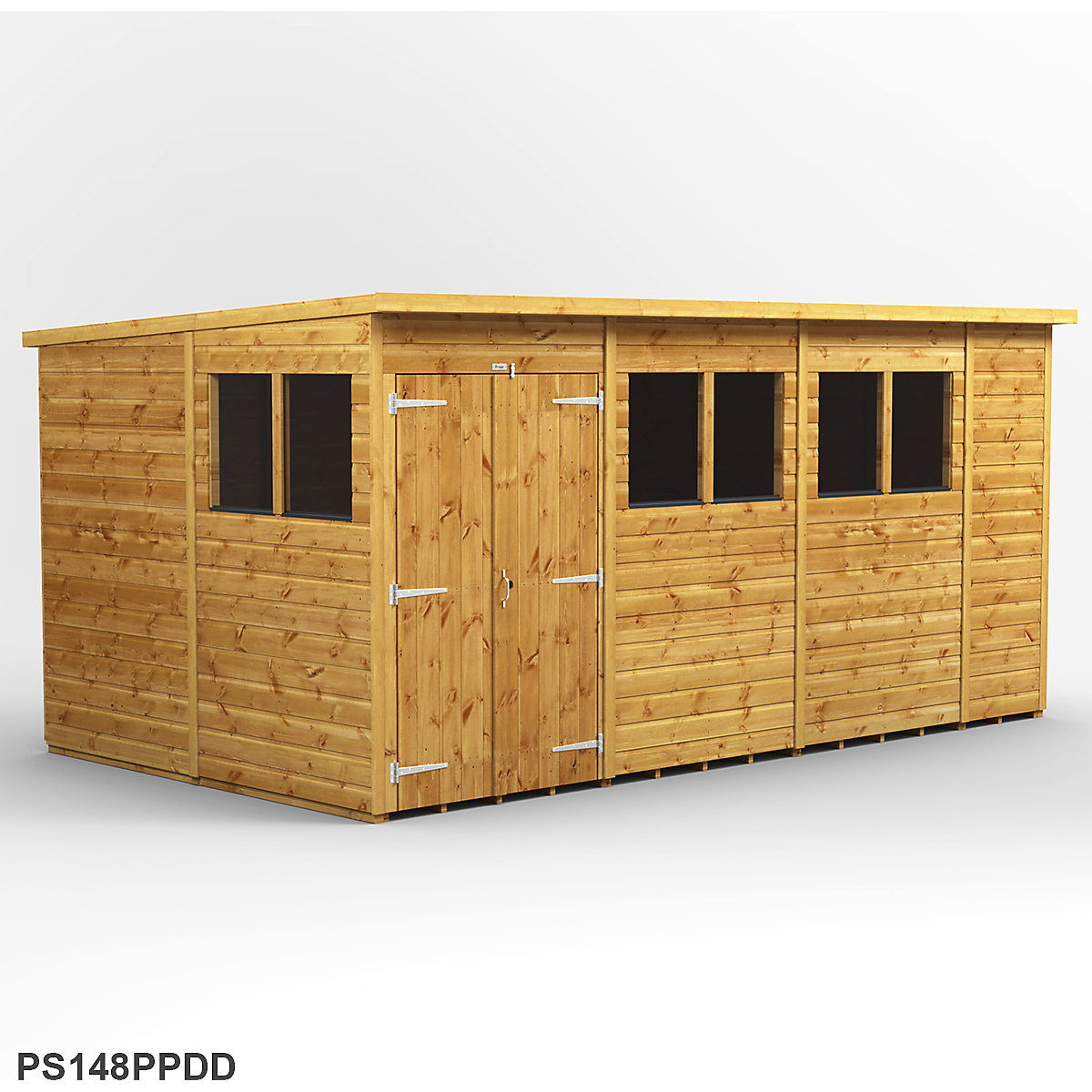 Power 8ft Wide Pent Garden Storage Shed | Optional Windows (Product illustration 18)-17