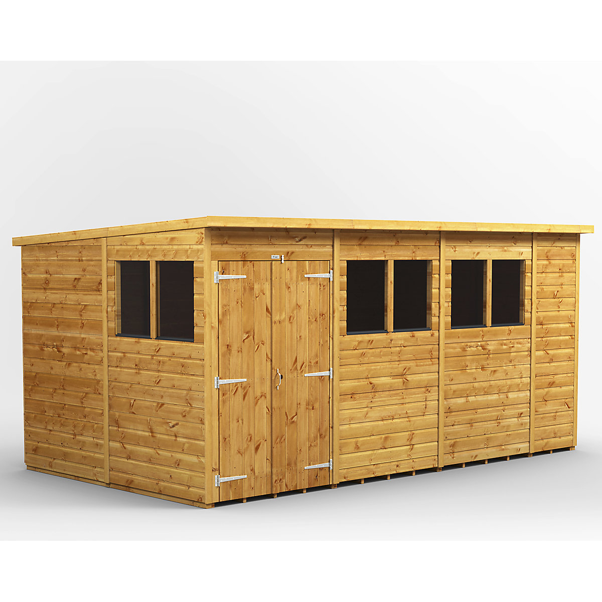 Power 8ft Wide Pent Garden Storage Shed | Optional Windows