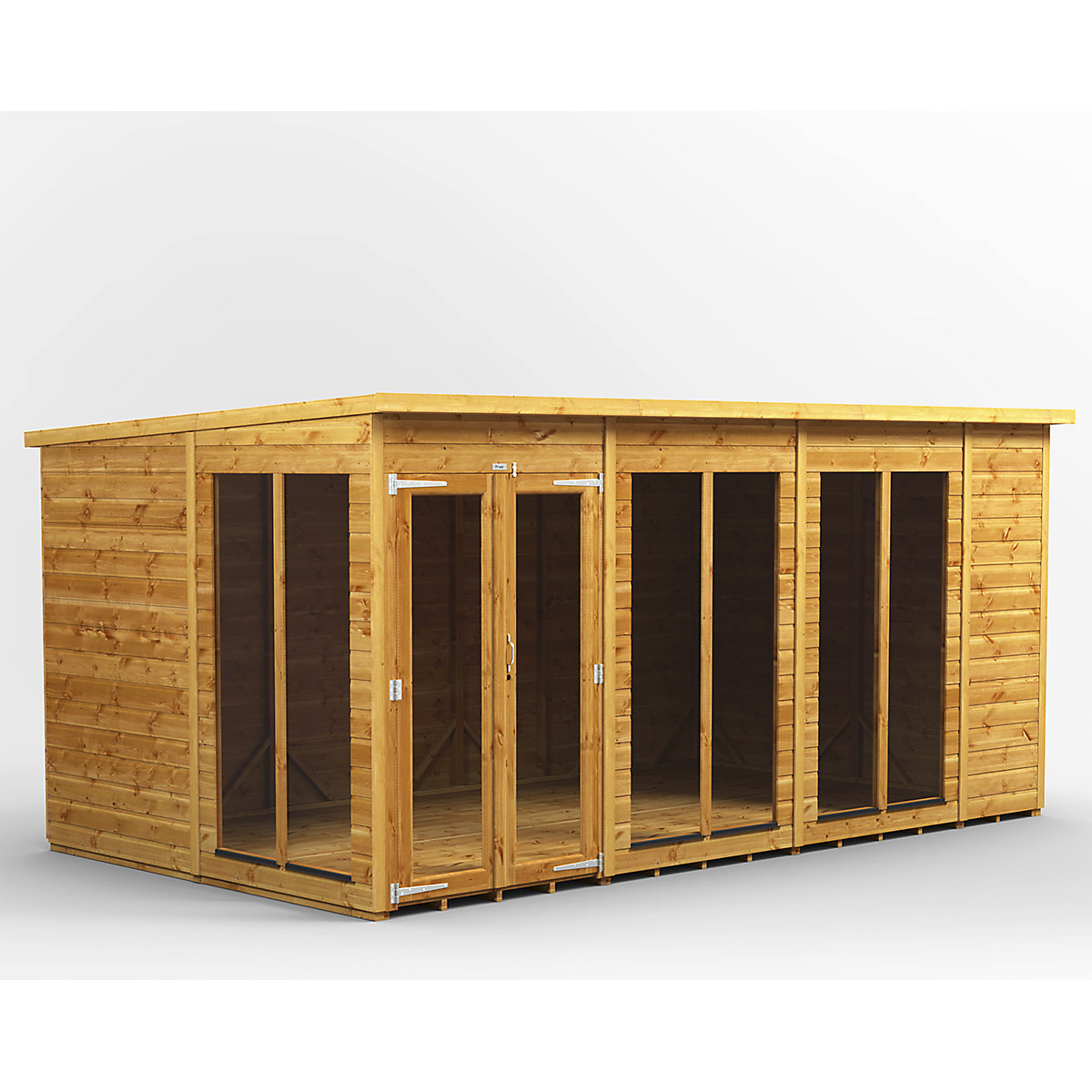 Power 8ft Wide Pent Garden Storage Shed | Optional Windows